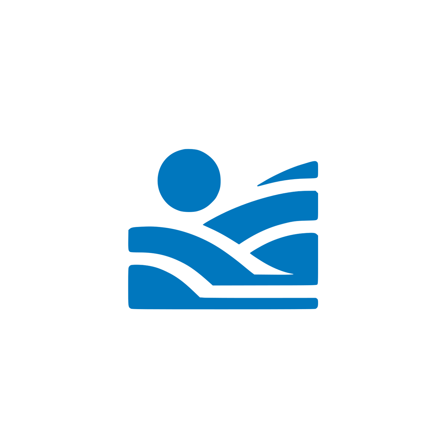 Landscape with Sun Logo #0077BE