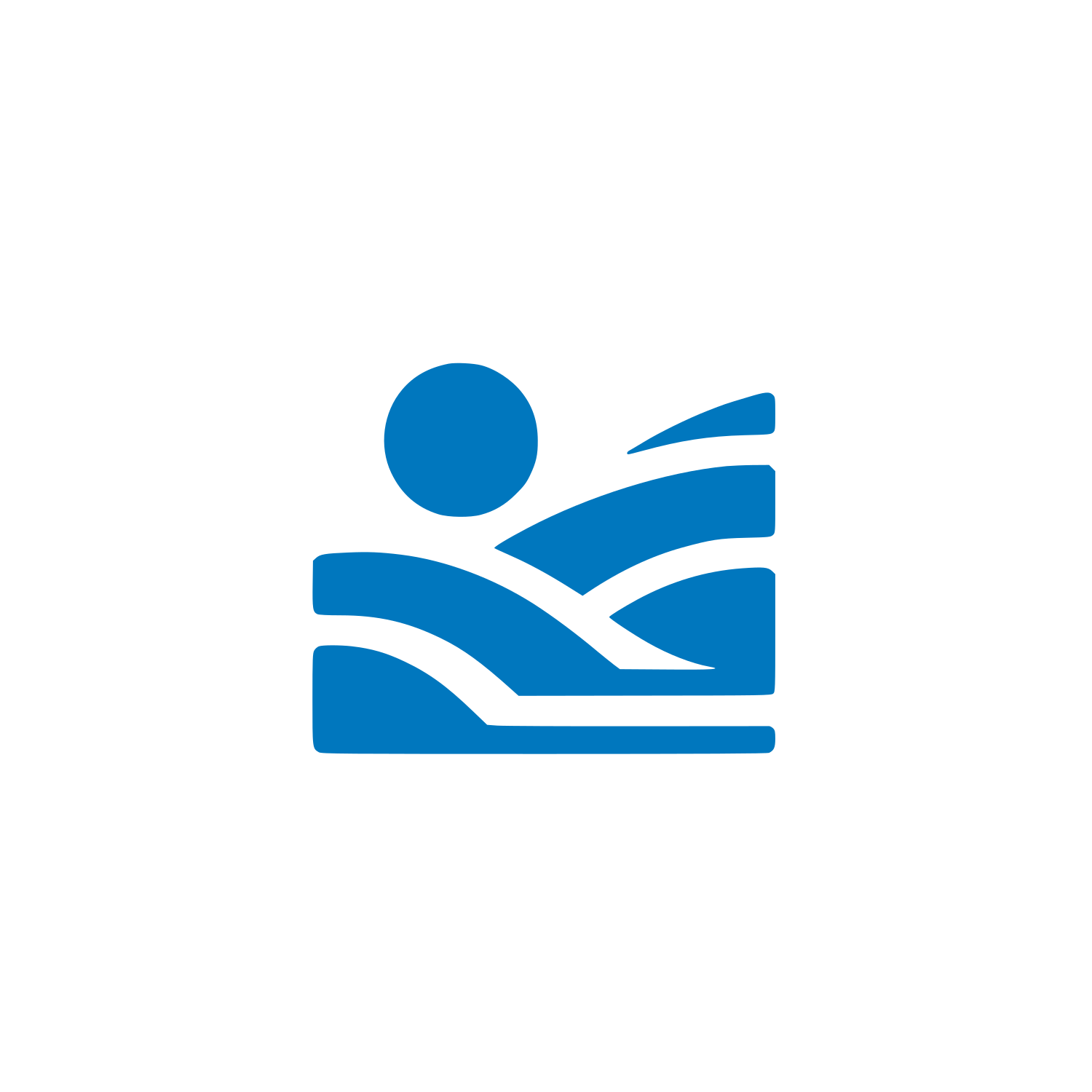 Landscape with Sun Logo #0077BE