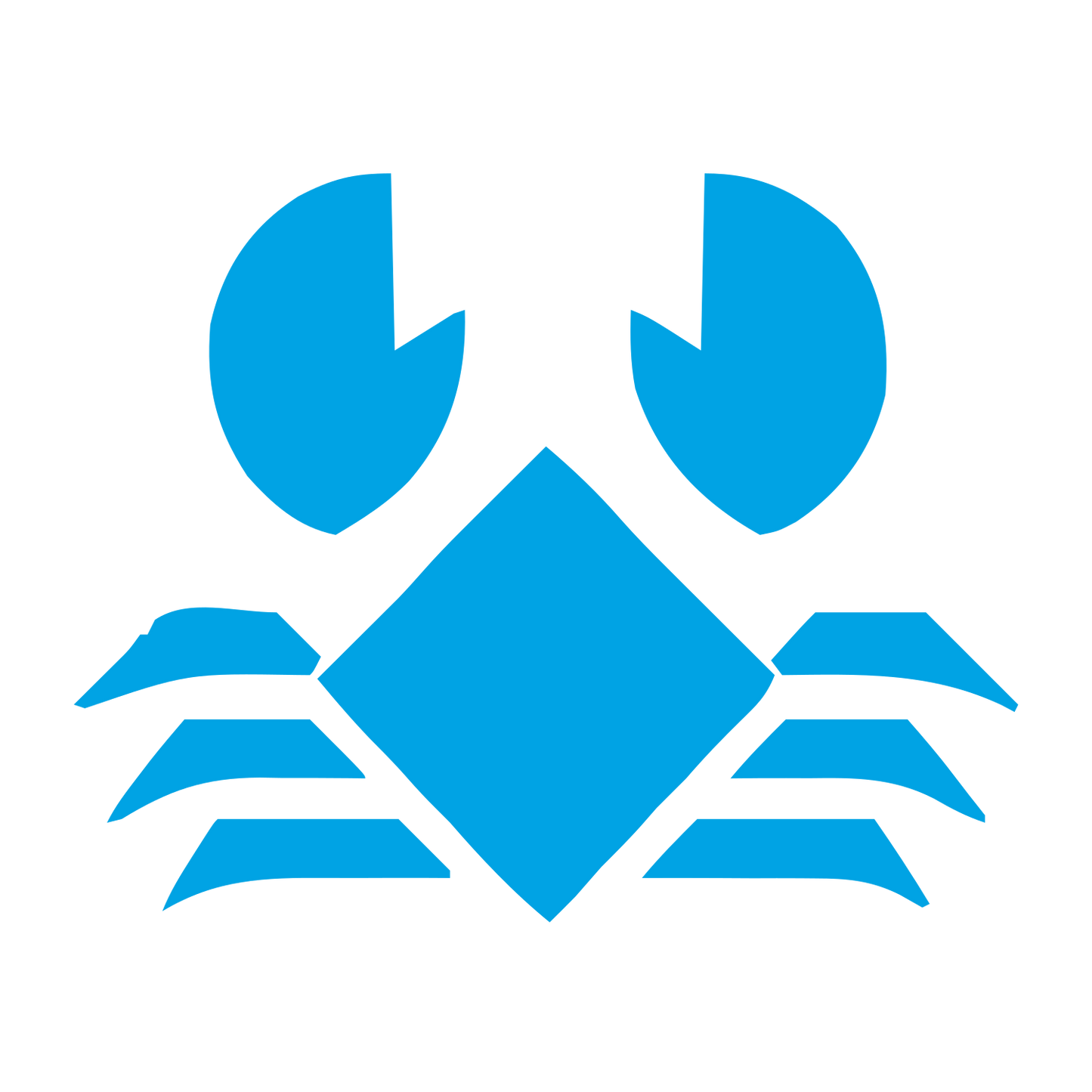 Geometric Crab Logo #00a3e4
