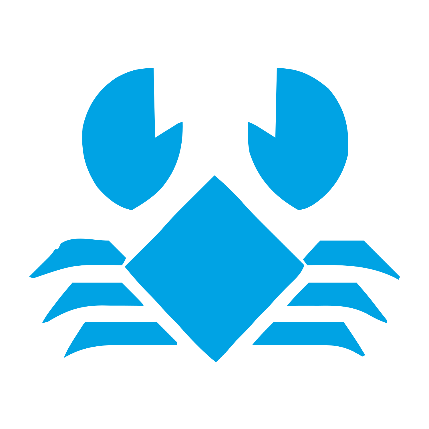 Geometric Crab Logo #00a3e4