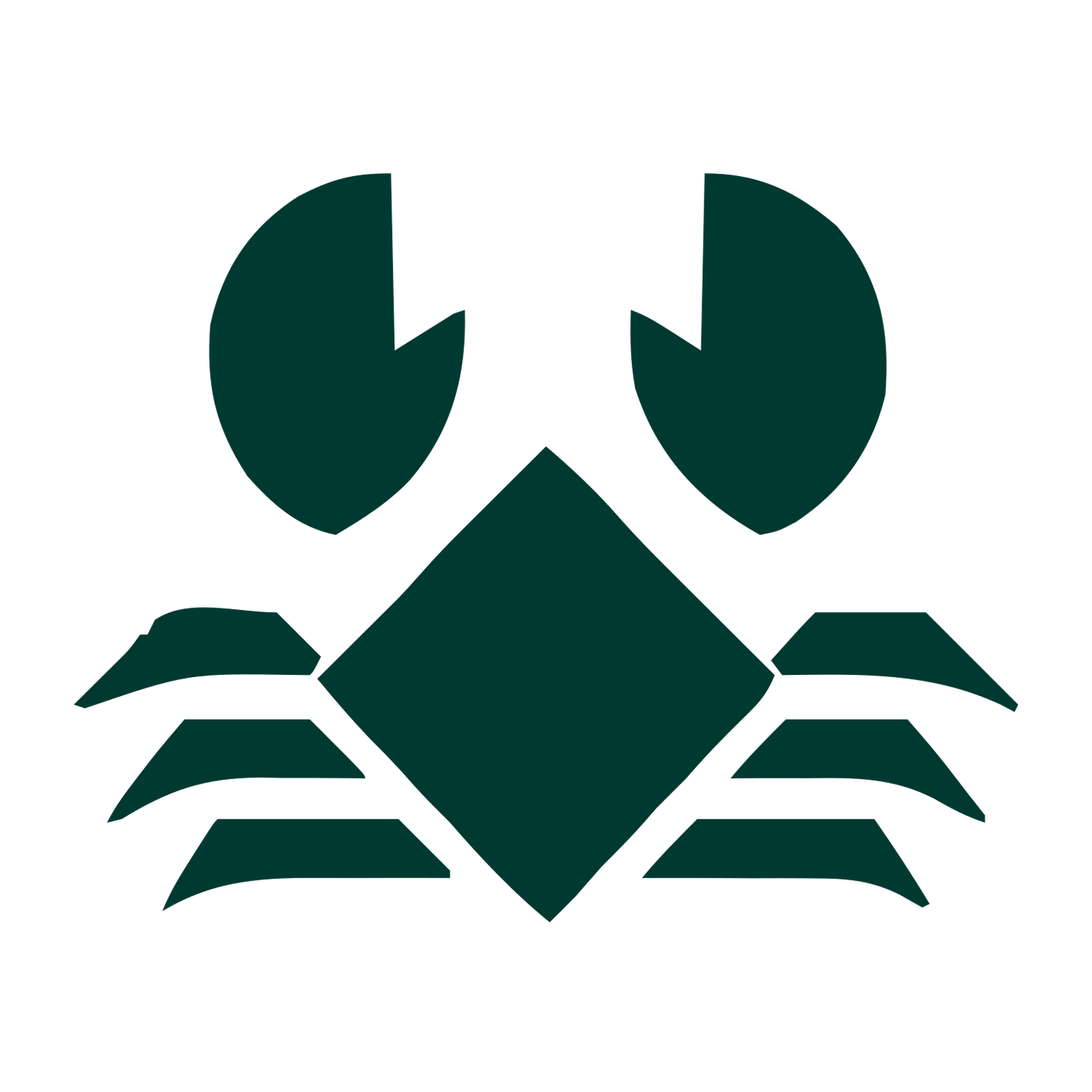 Geometric Crab Logo #003932