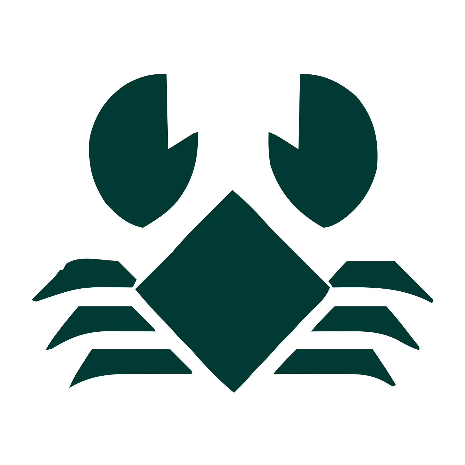 Geometric Crab Logo #003932