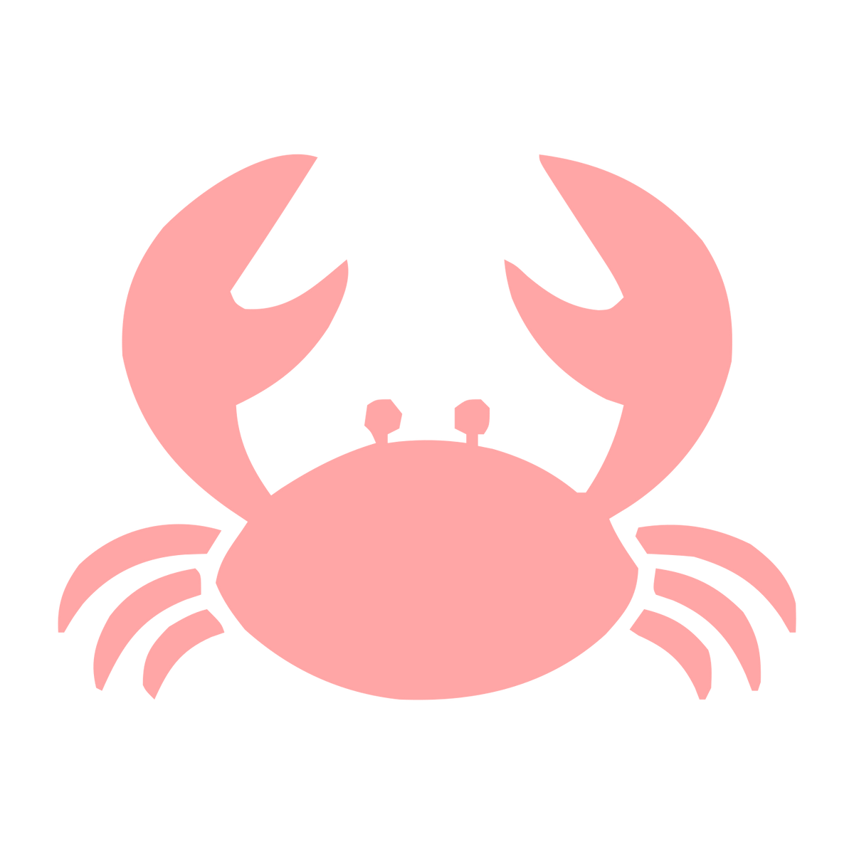 Flat Crab Logo #ffa6a6