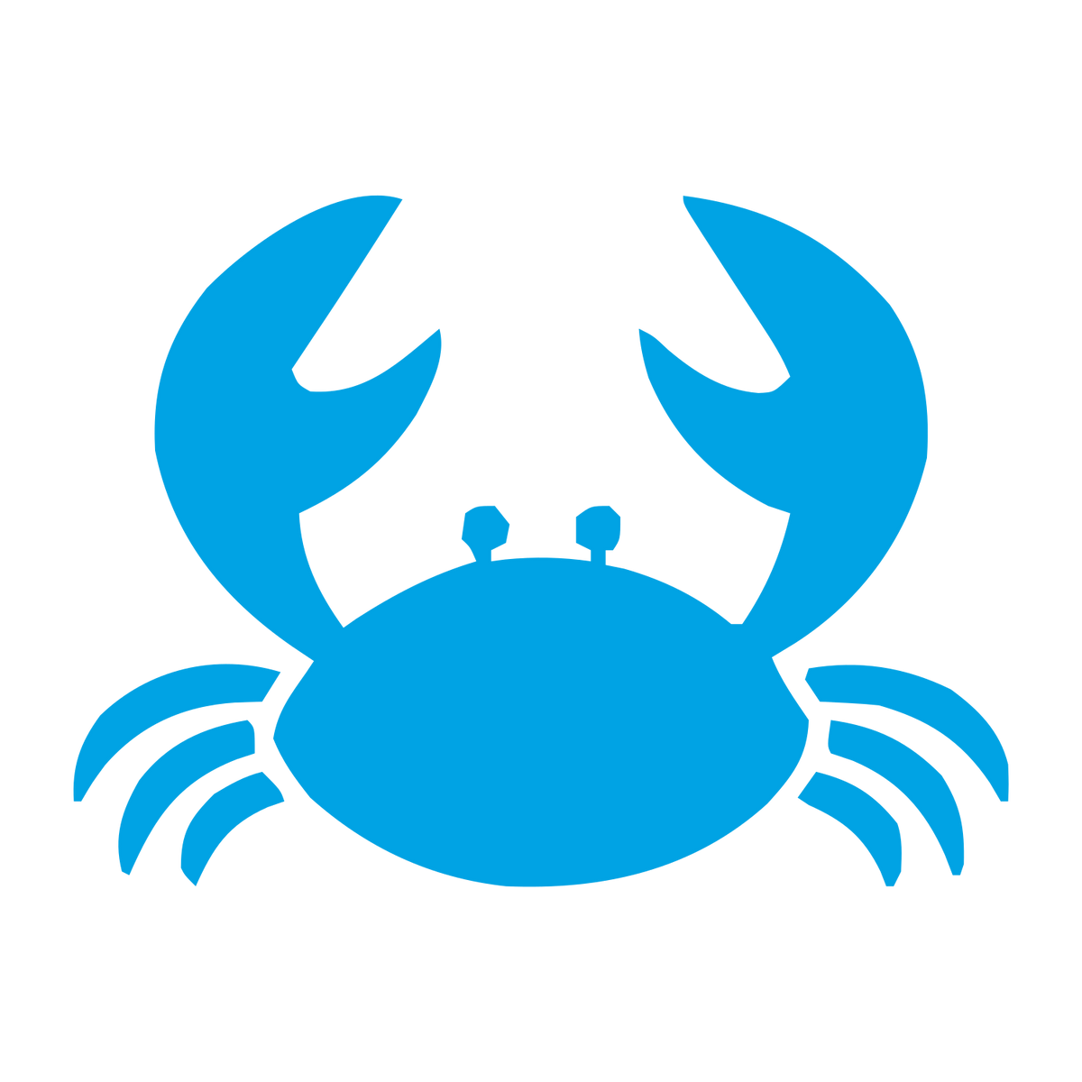 Flat Crab Logo #00a3e4