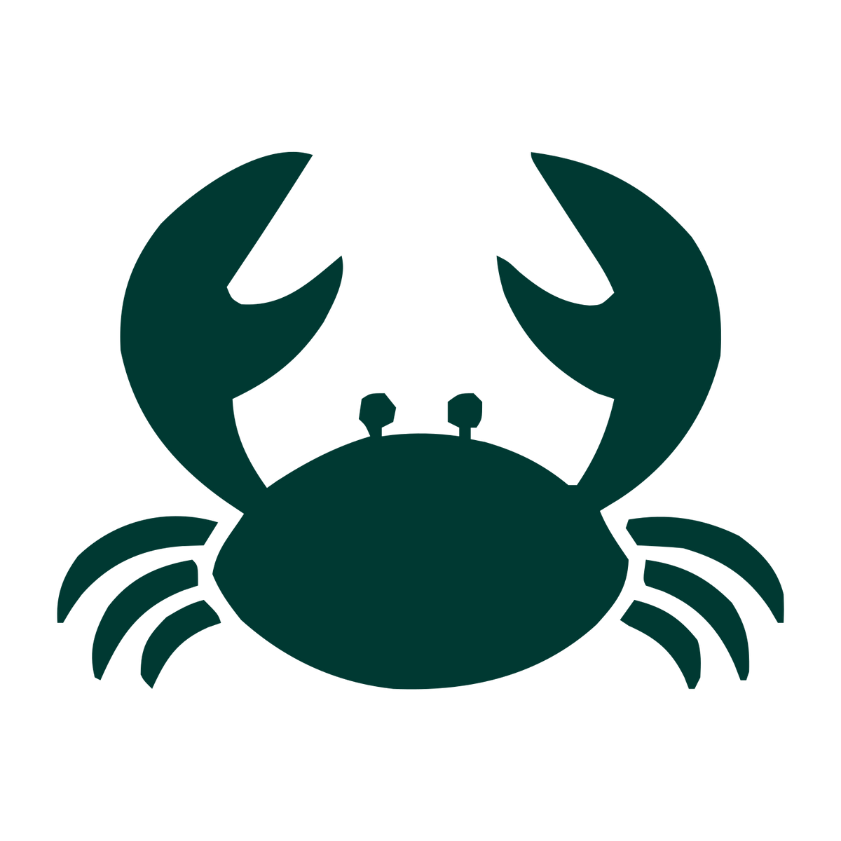 Flat Crab Logo #003932