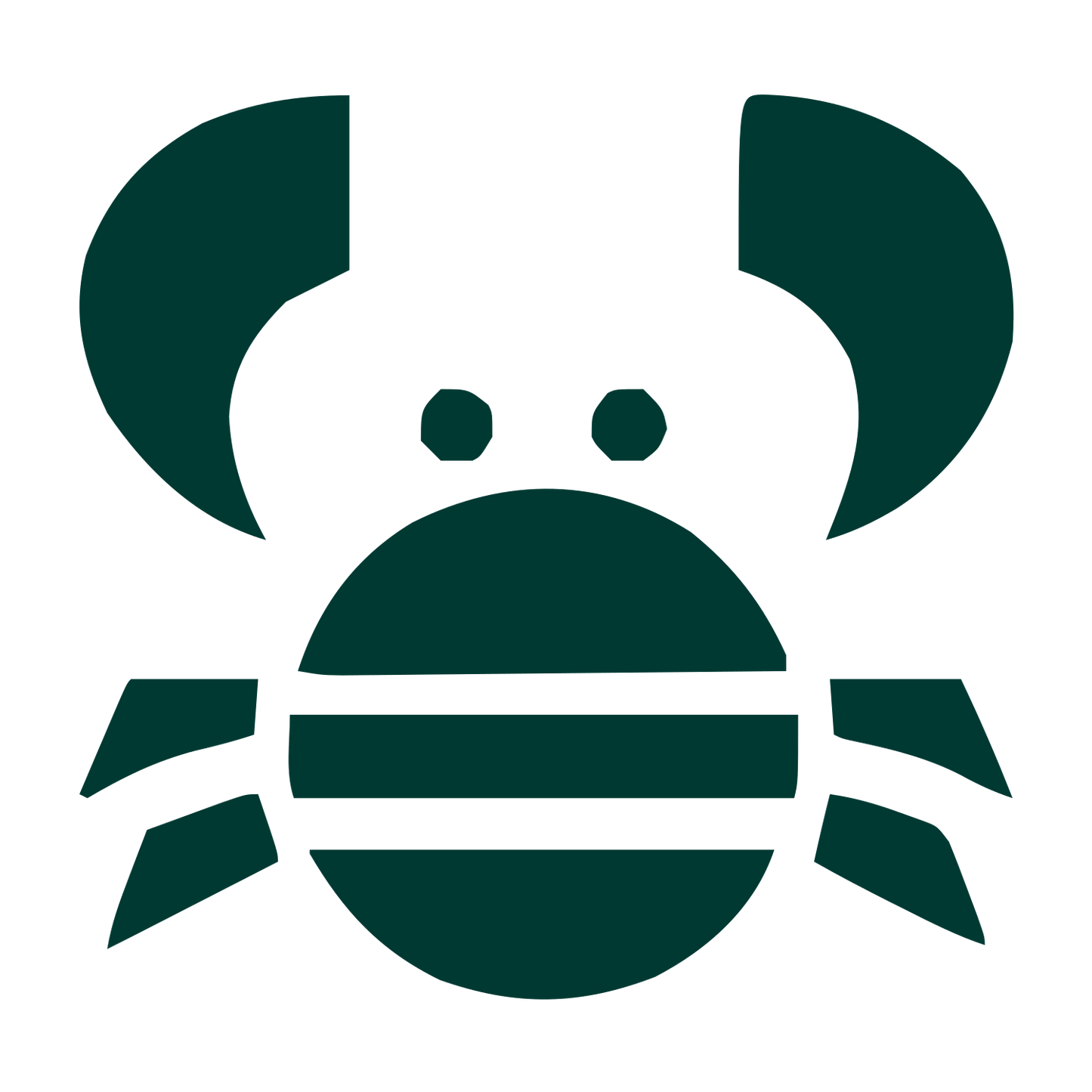 Bold Crab Logo #003932