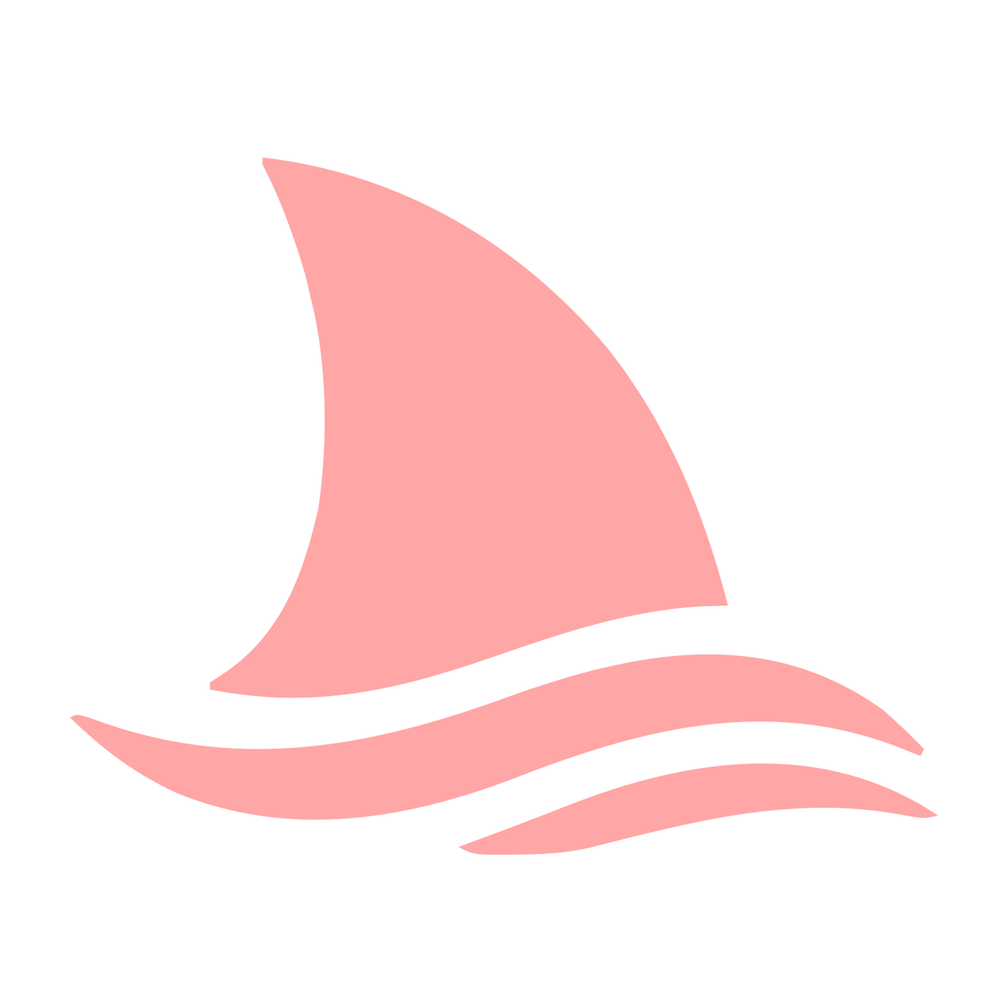 Shark Fin Wave Logo #ffa6a6