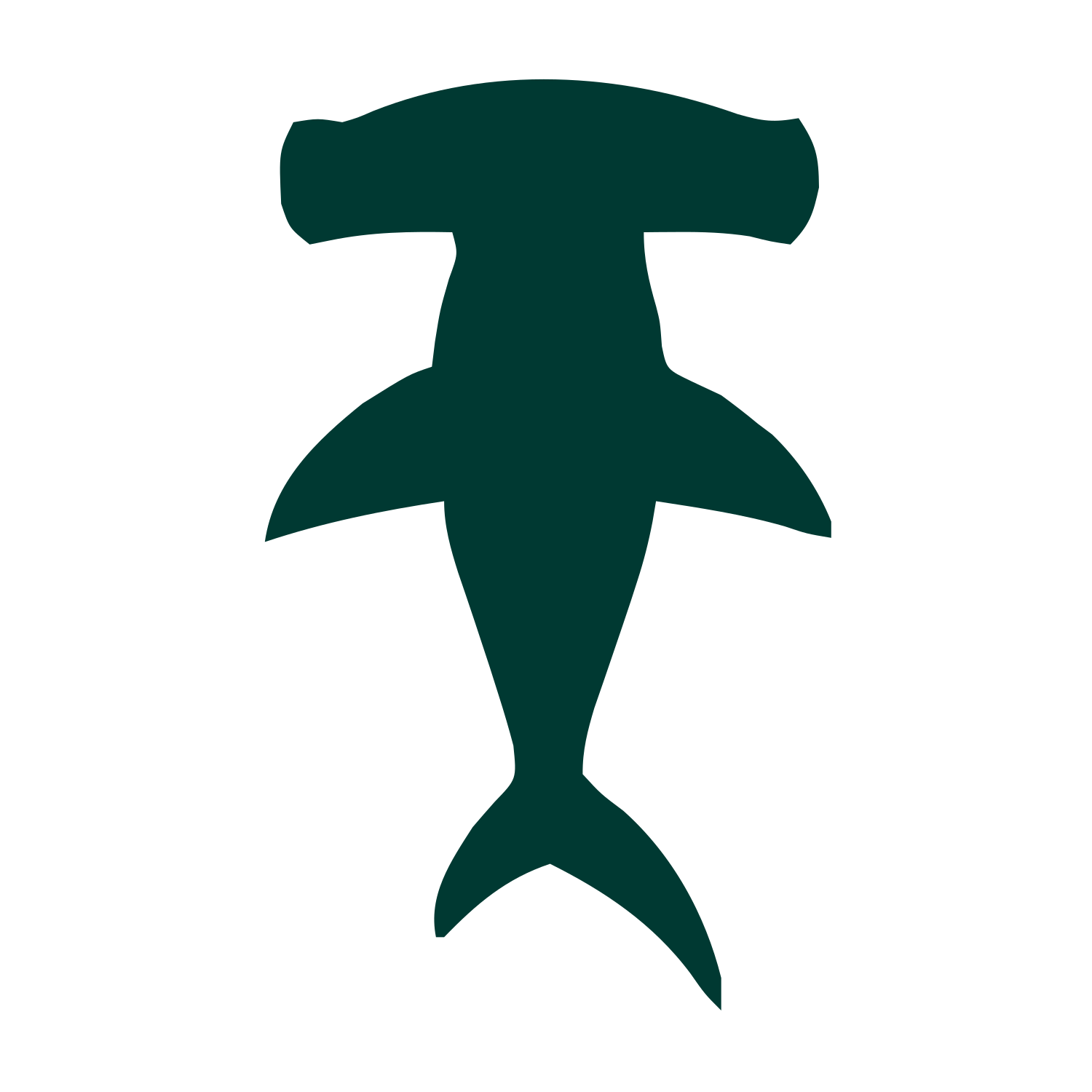Hammerhead Shark Logo #003932