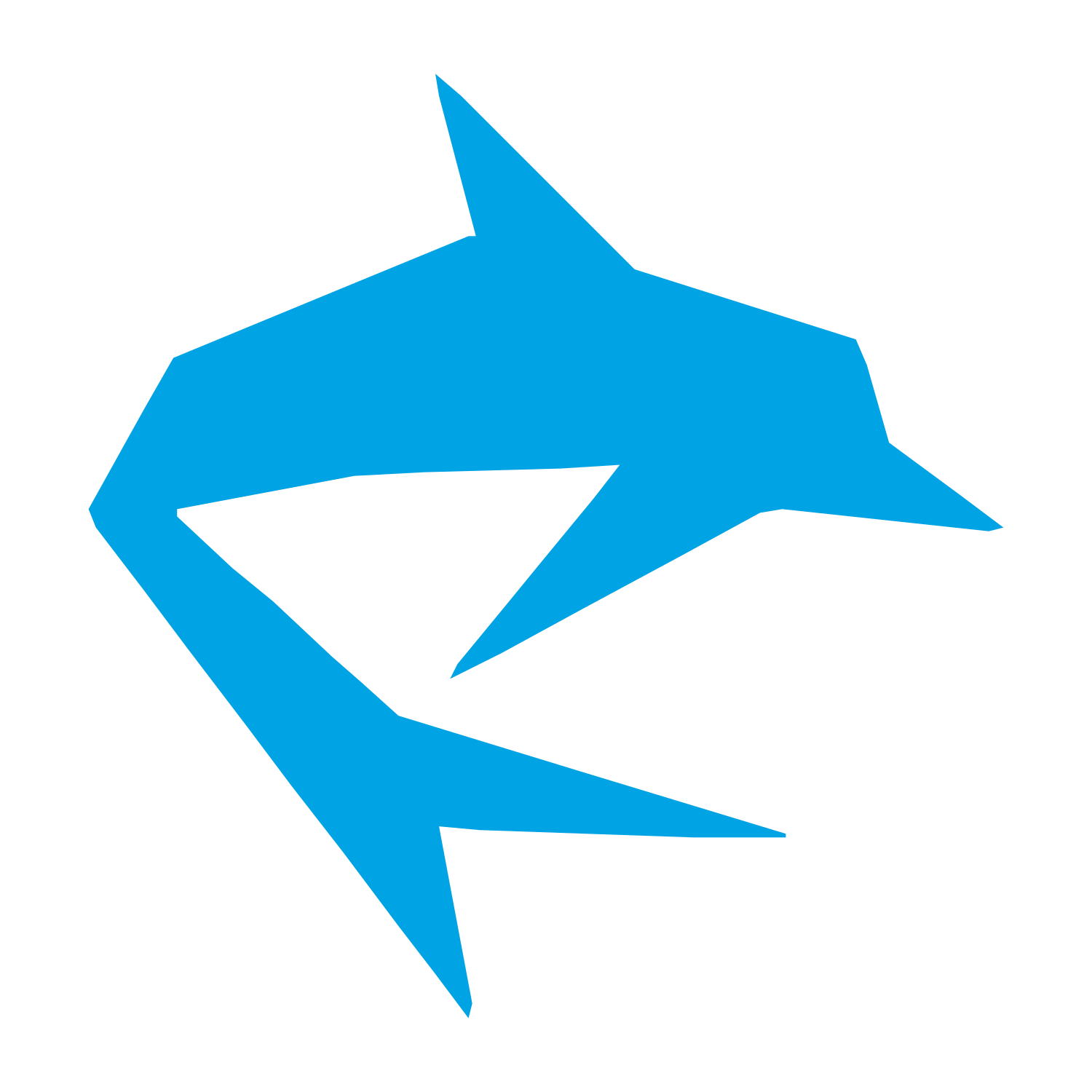 Geometric Dolphin Logo #00a3e4