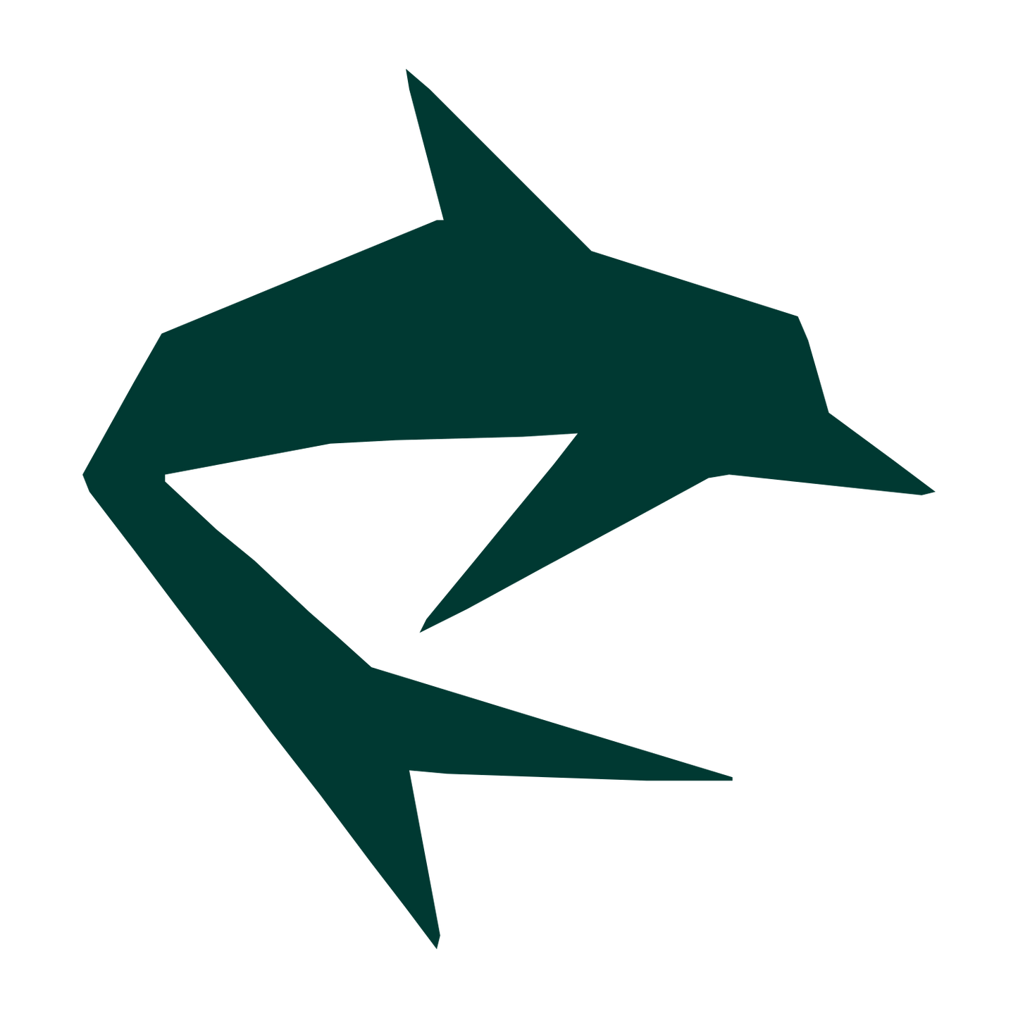 Geometric Dolphin Logo #003932