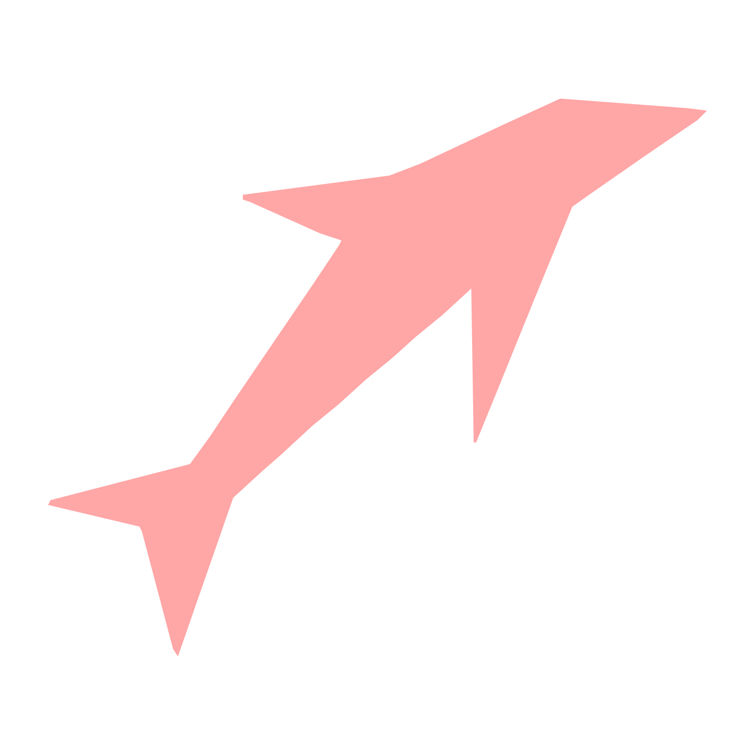 Leaping Dolphin Silhouette Logo #ffa6a6