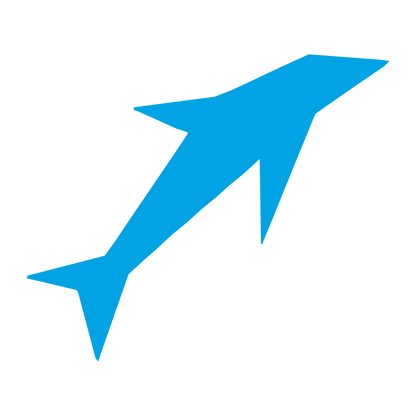 Leaping Dolphin Silhouette Logo #00a3e4