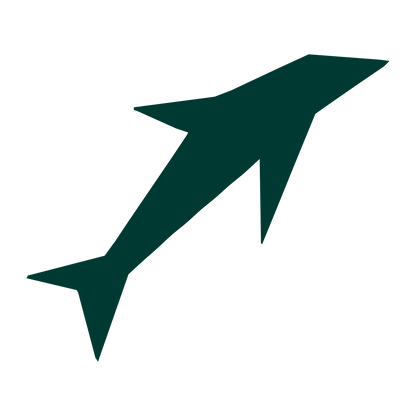 Leaping Dolphin Silhouette Logo #003932