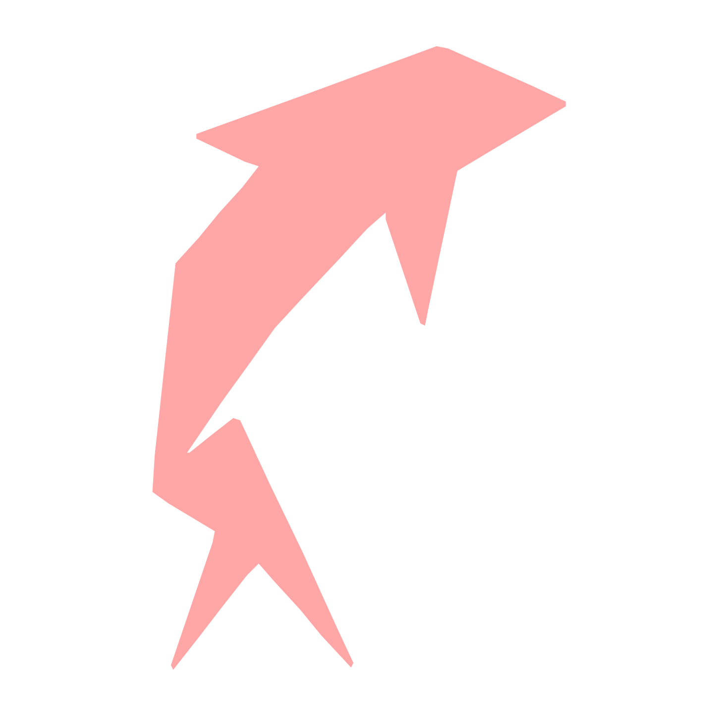 Geometric Dolphin Logo #ffa6a6