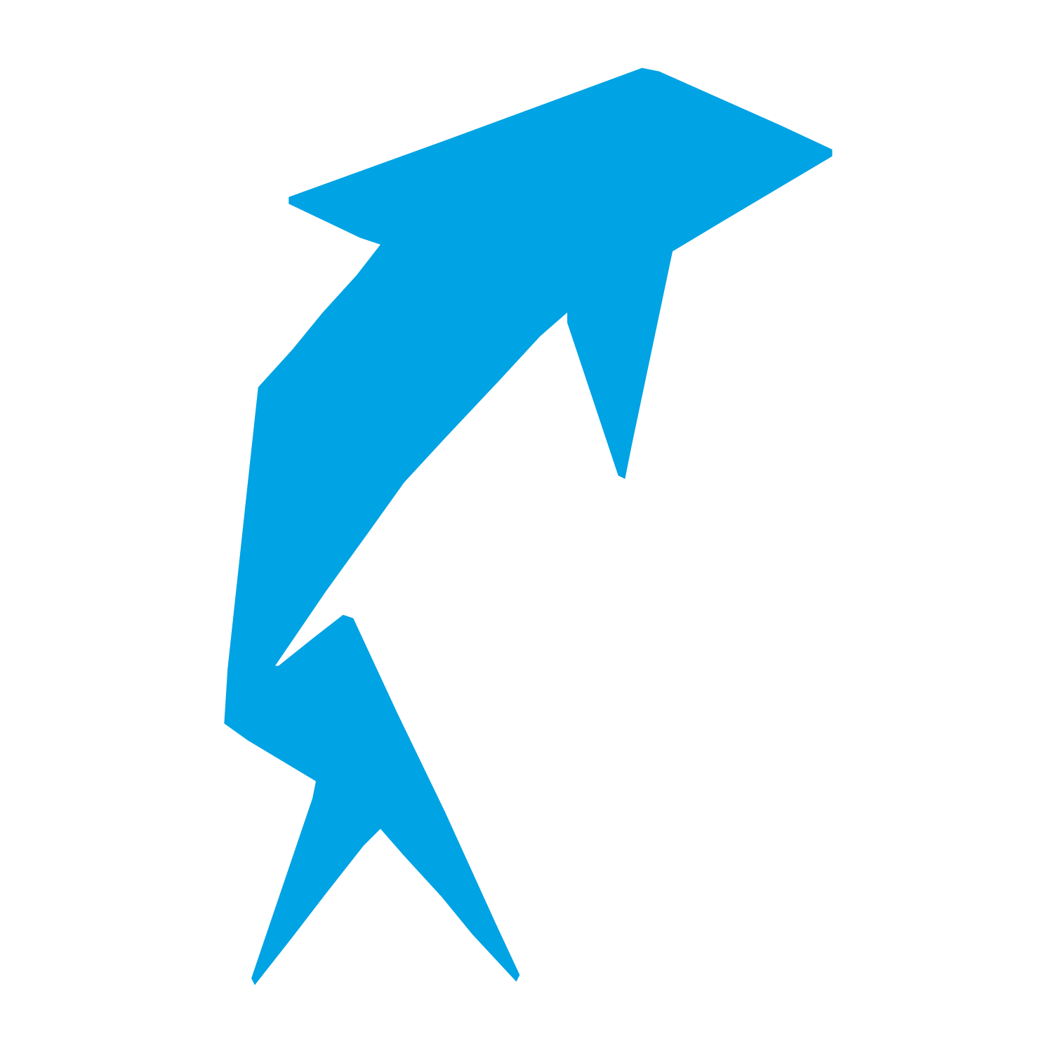 Geometric Dolphin Logo #00a3e4