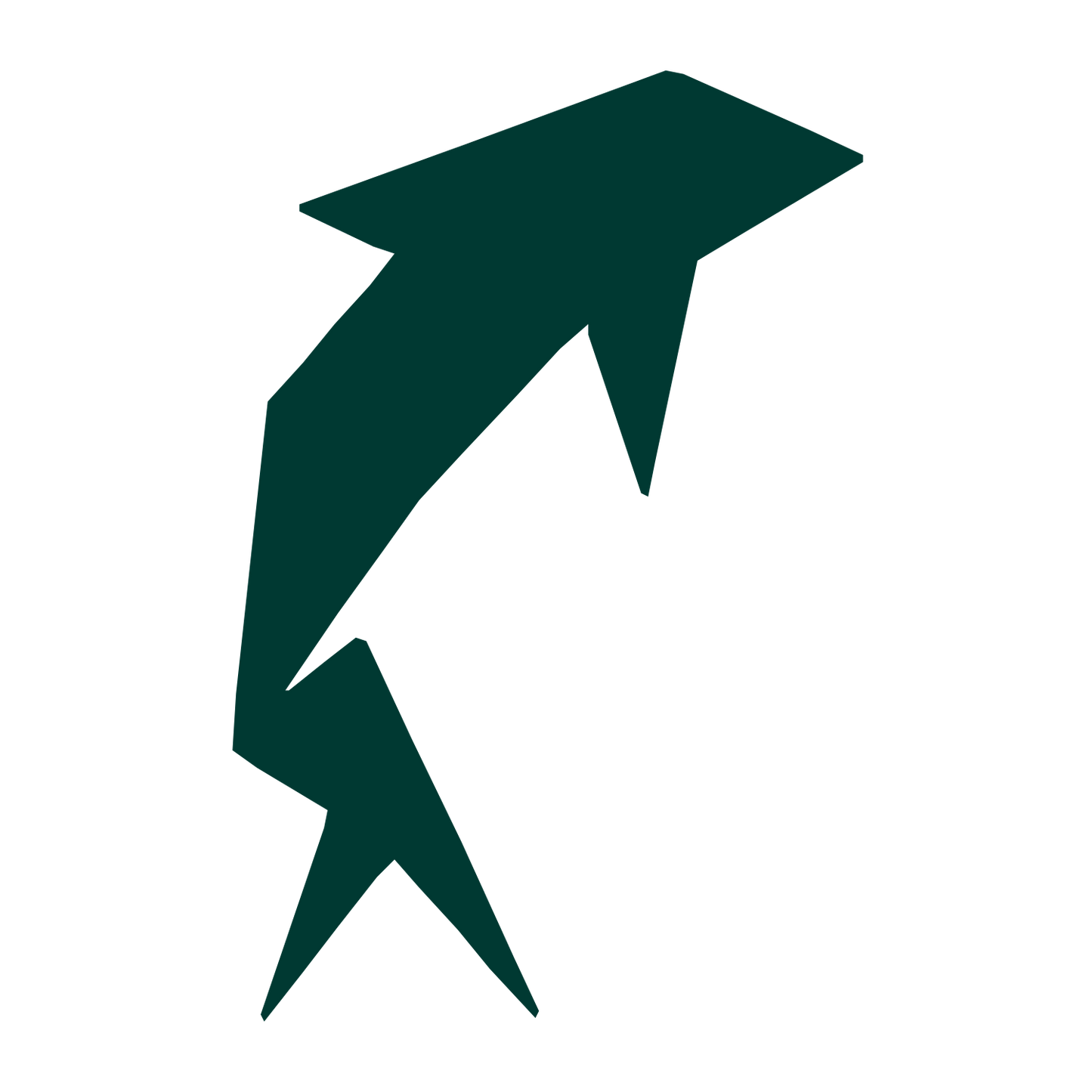 Geometric Dolphin Logo #003932