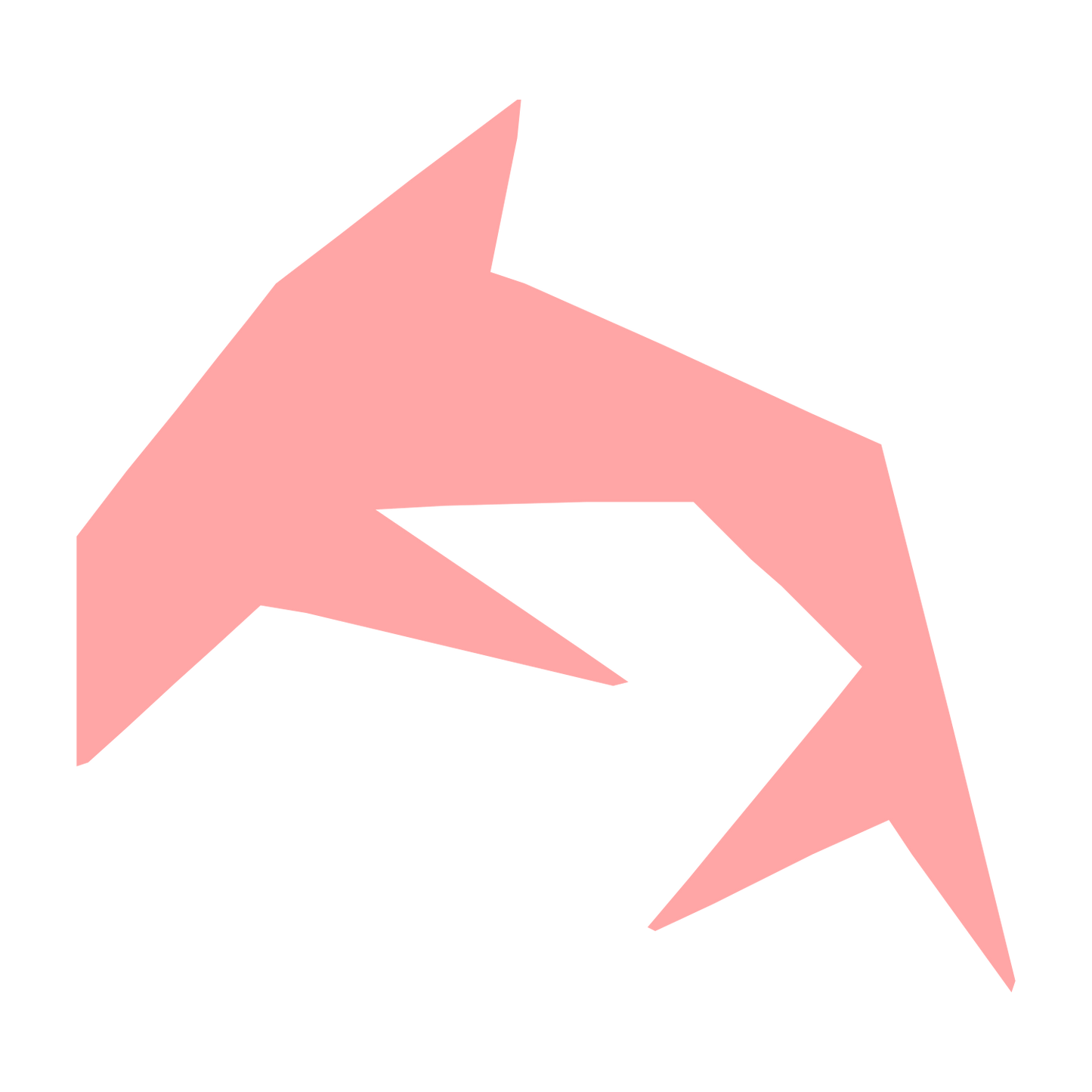 Angular Dolphin Logo #ffa6a6