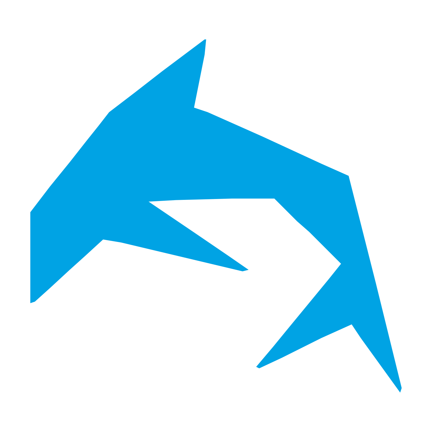 Angular Dolphin Logo #00a3e4