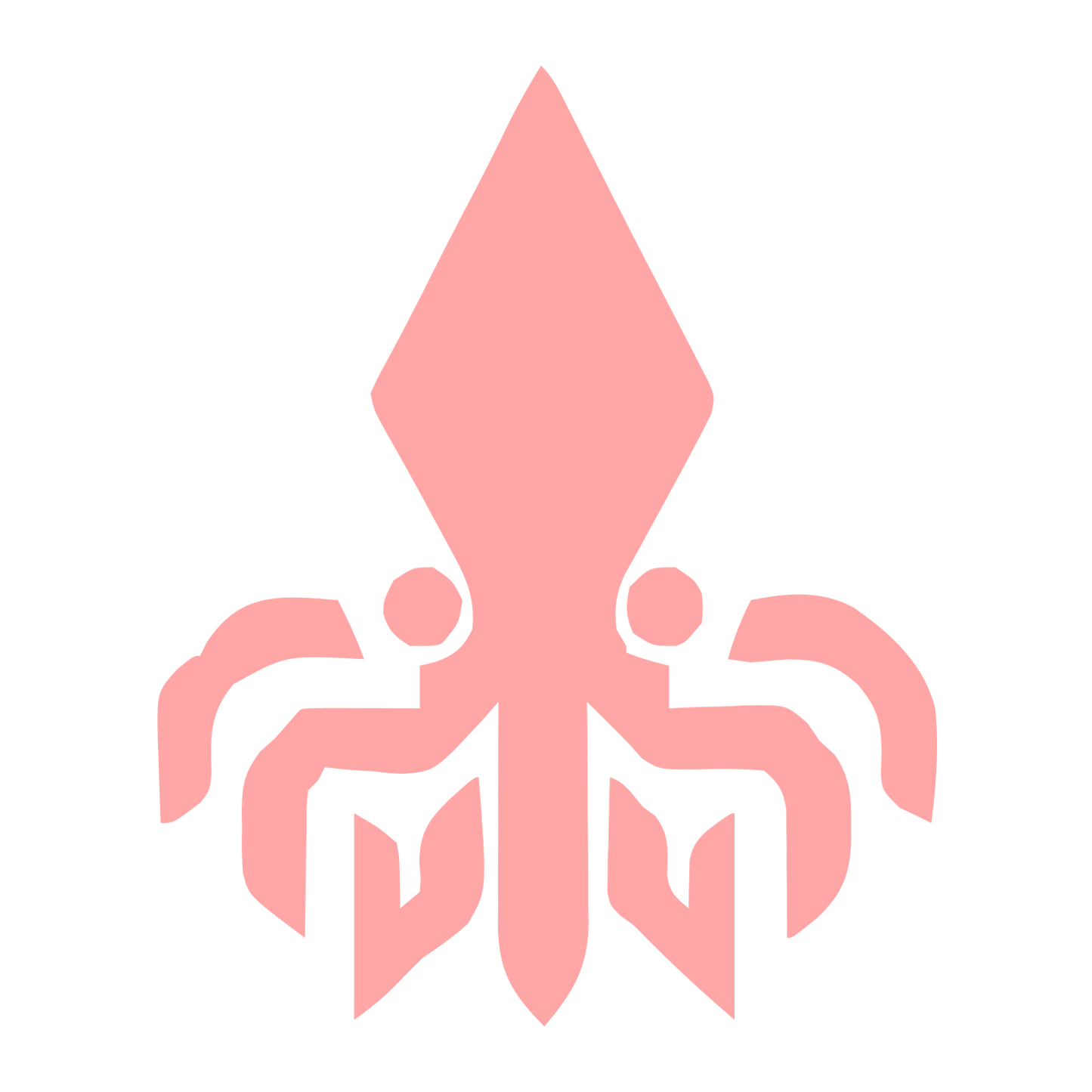 Bold Geometric Squid Logo #ffa6a6