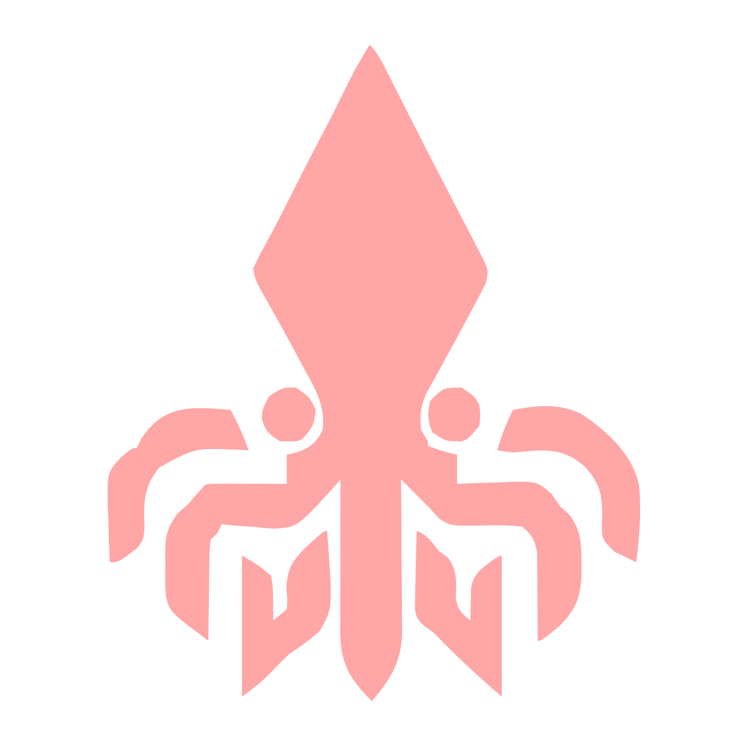 Bold Geometric Squid Logo #ffa6a6