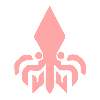 Bold Geometric Squid Logo #ffa6a6