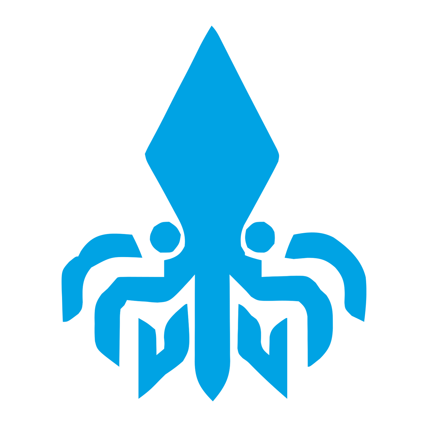 Bold Geometric Squid Logo #00a3e4