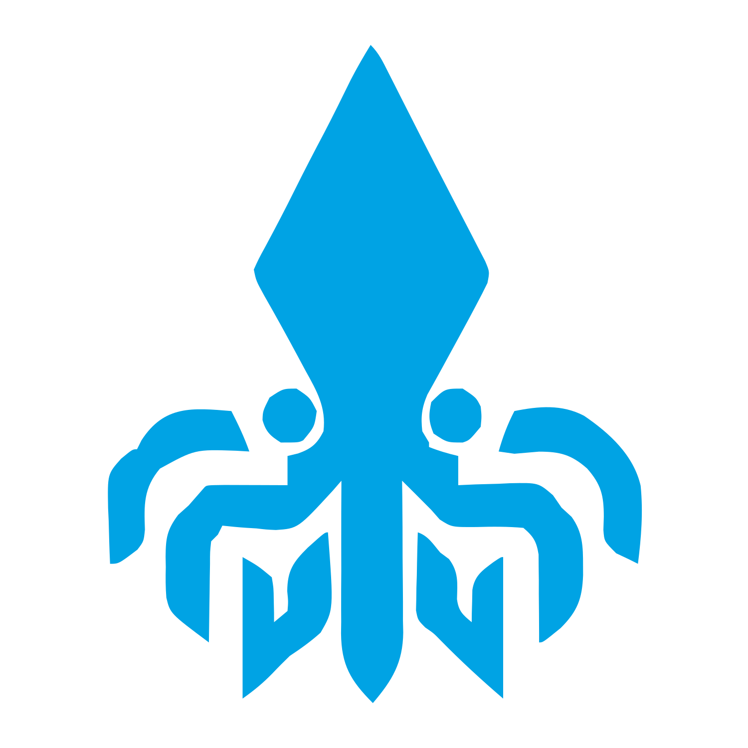Bold Geometric Squid Logo #00a3e4