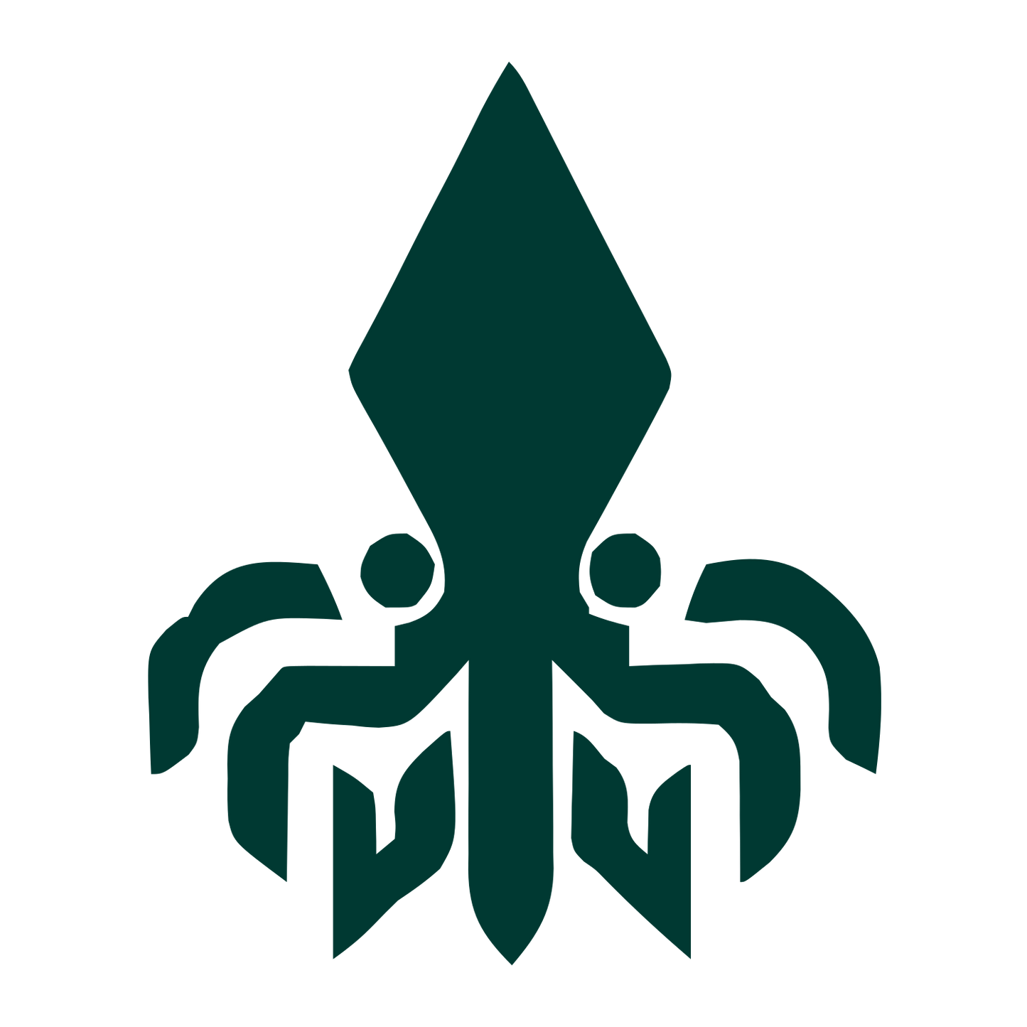 Bold Geometric Squid Logo #003932
