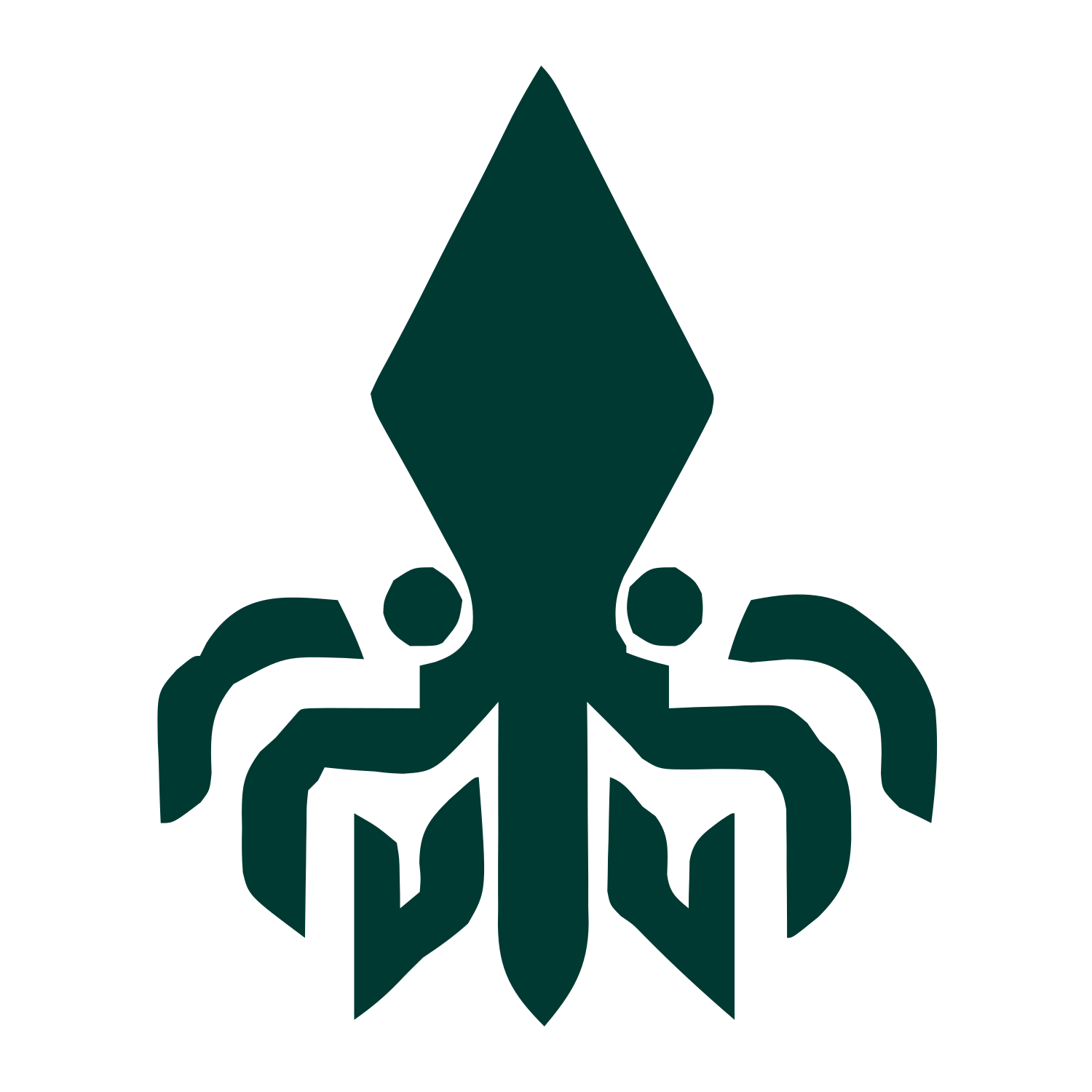 Bold Geometric Squid Logo #003932