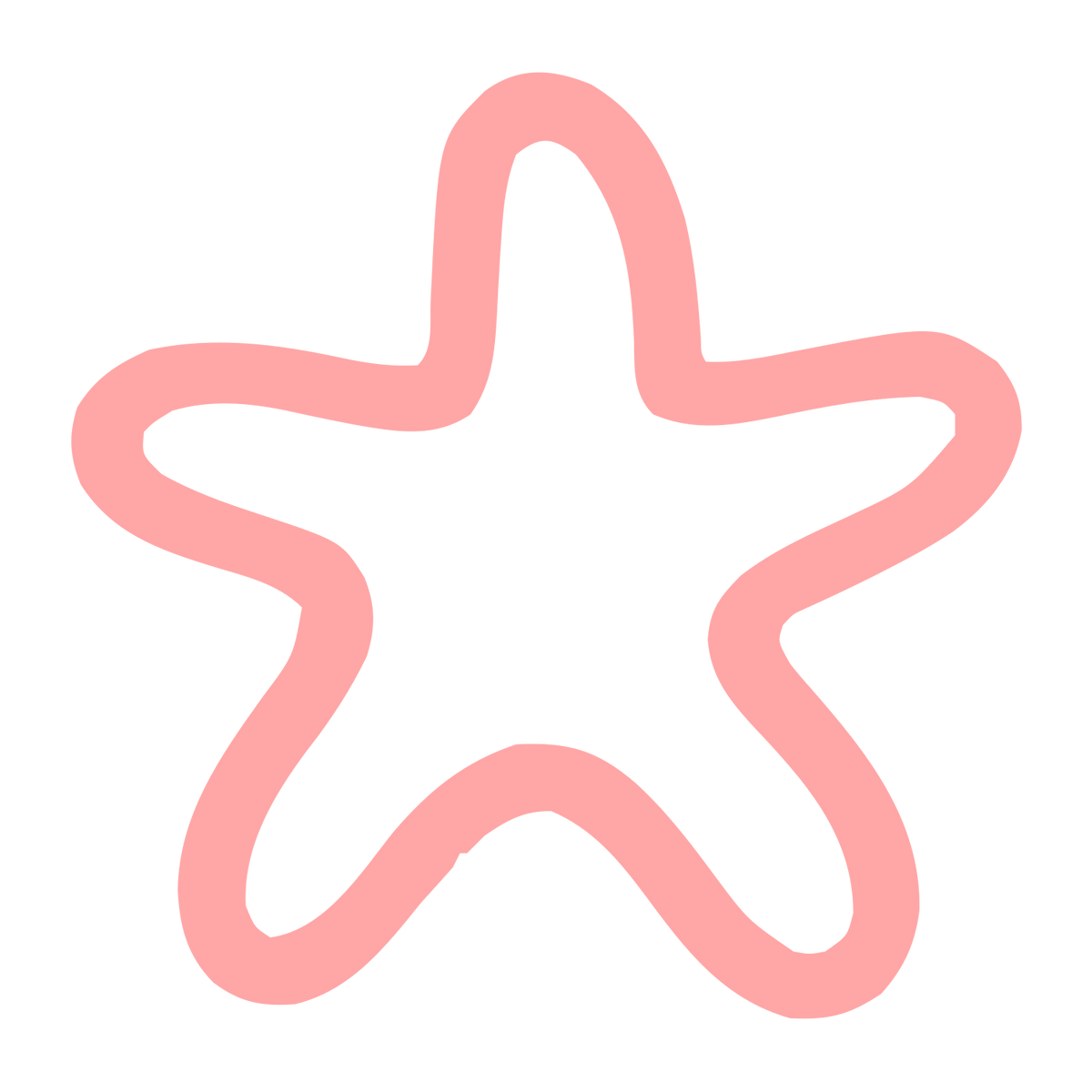 Monoline Starfish Logo #ffa6a6