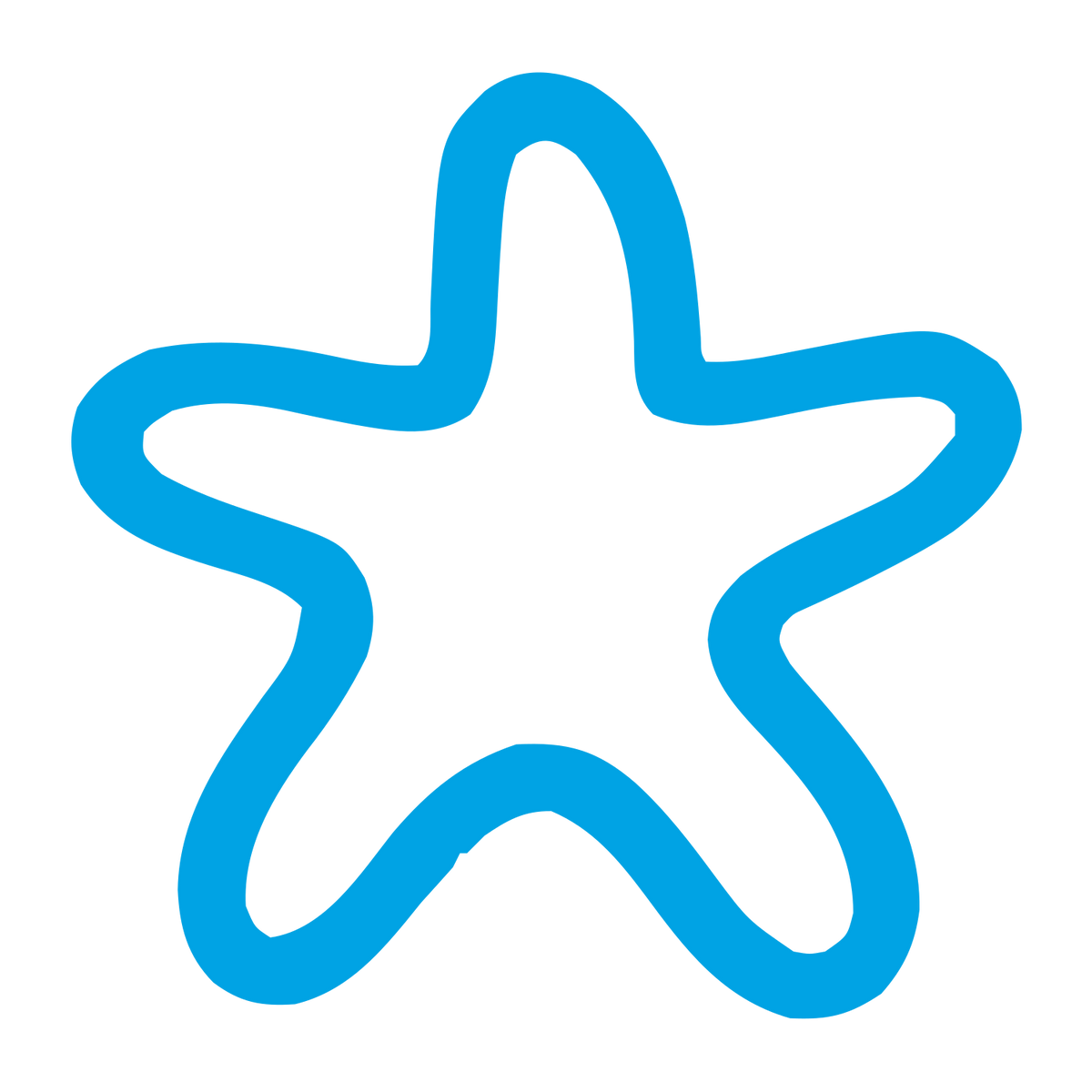 Monoline Starfish Logo #00a3e4