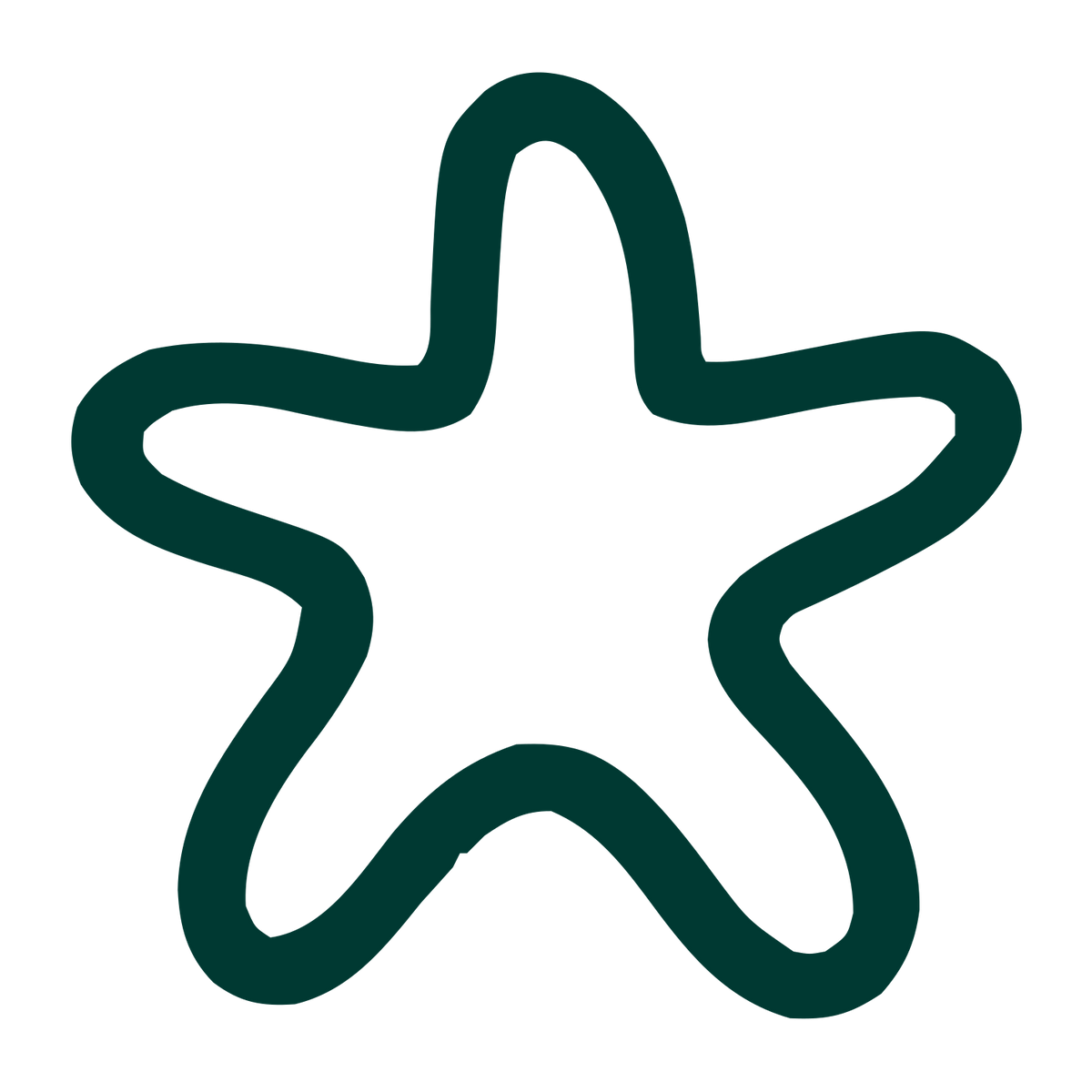 Monoline Starfish Logo #003932