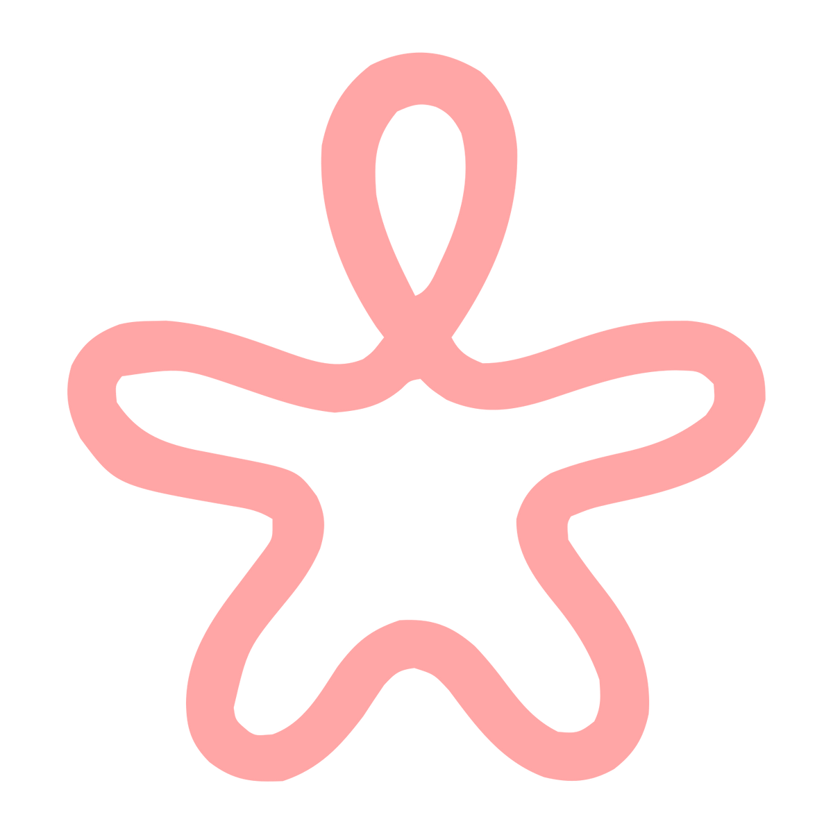 Monoline Starfish Logo #ffa6a6