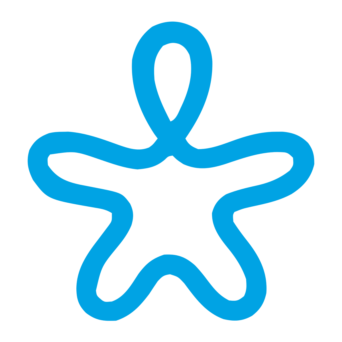 Monoline Starfish Logo #00a3e4