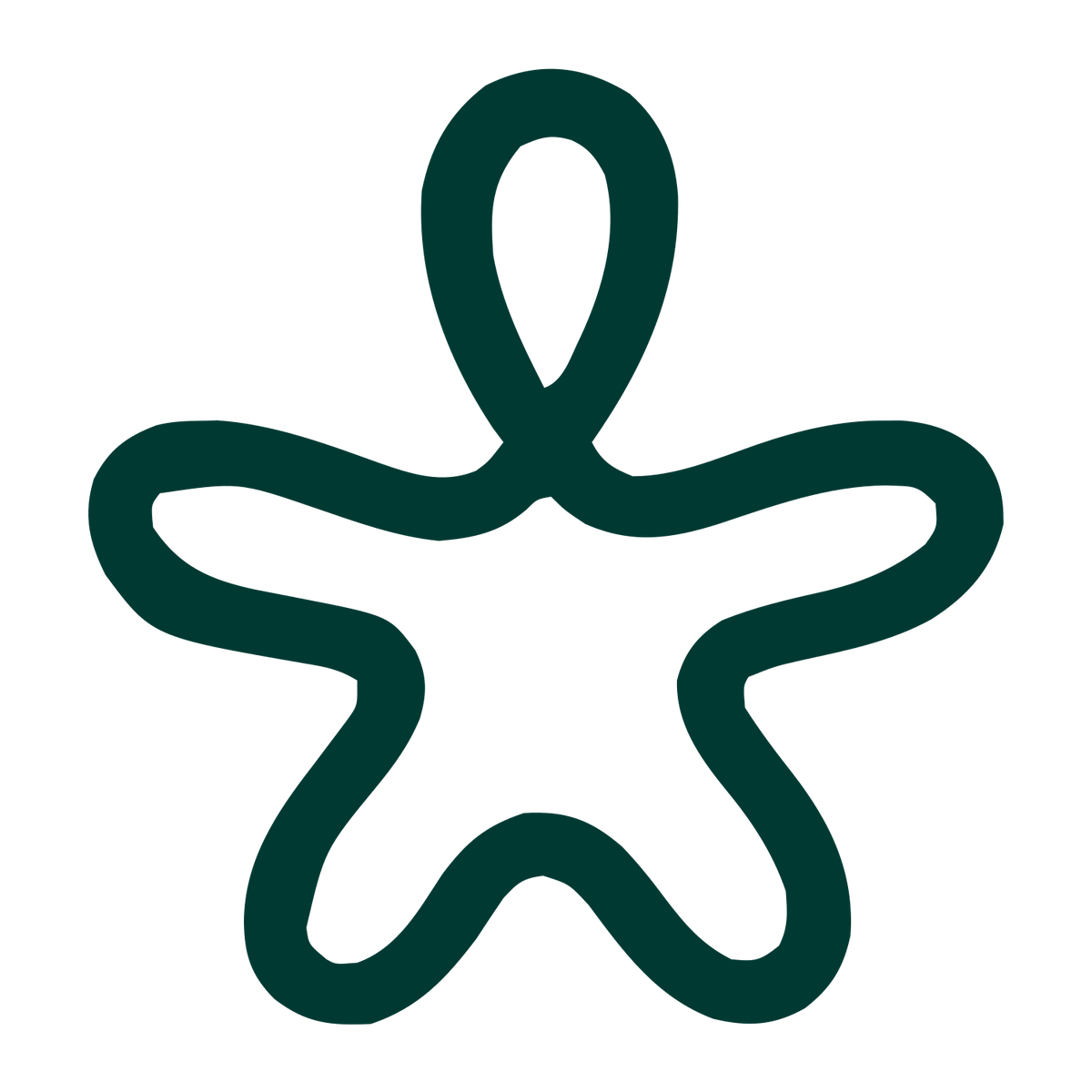 Monoline Starfish Logo #003932