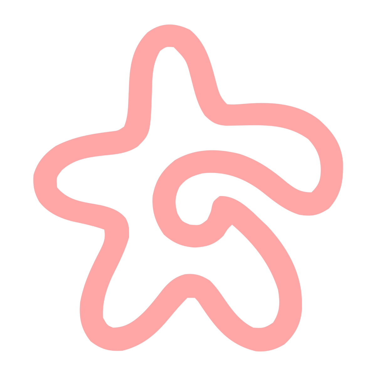 Monoline Starfish Logo #ffa6a6