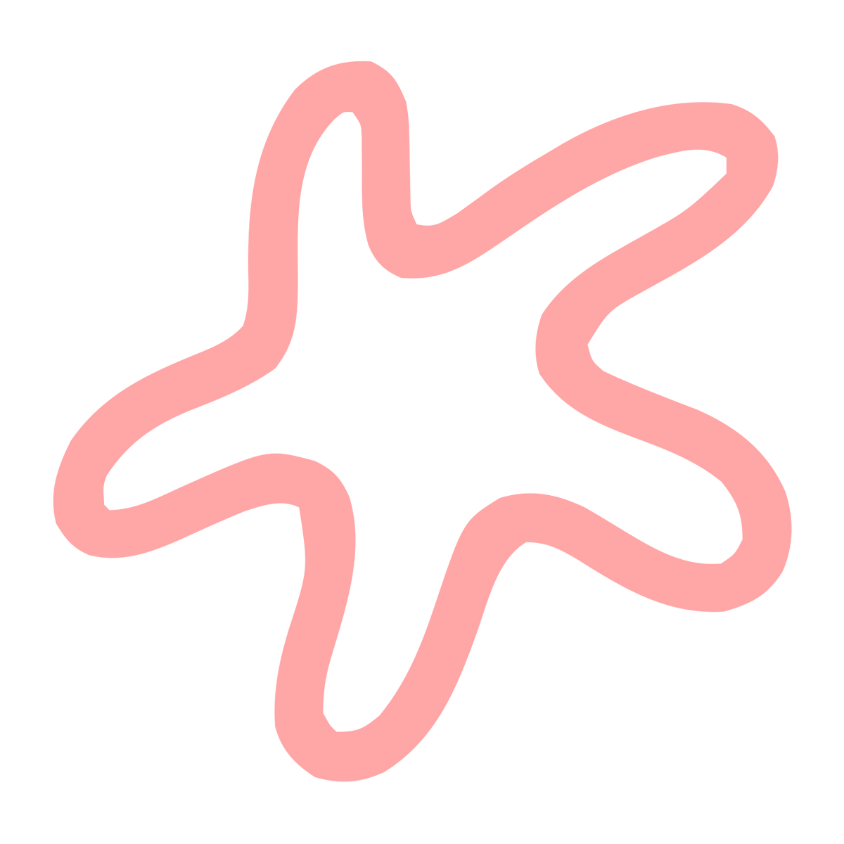 Monoline Starfish Logo #ffa6a6