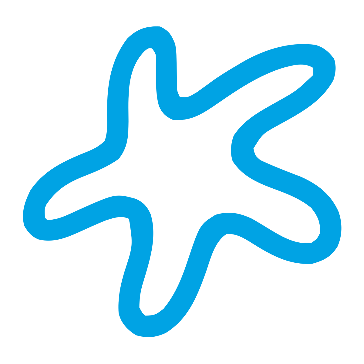 Monoline Starfish Logo #00a3e4