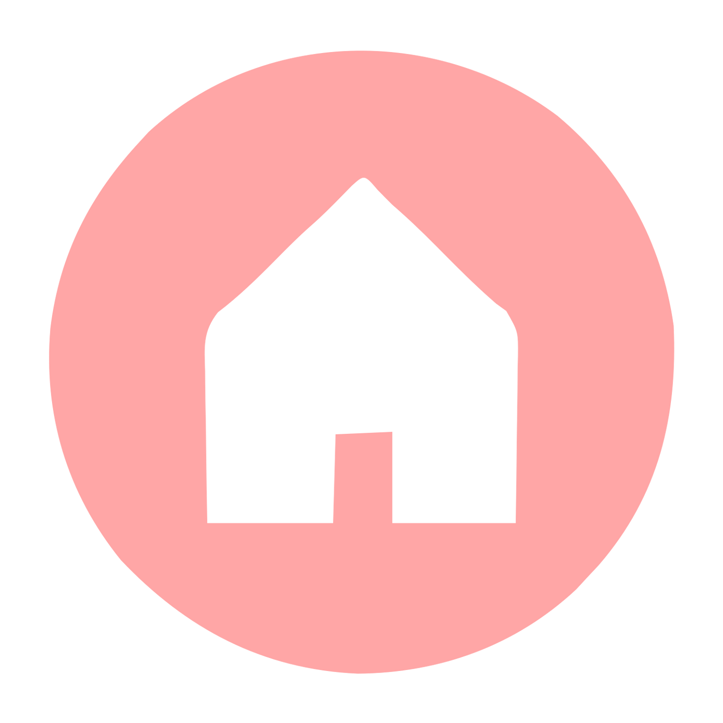 House Circle Negative Space Logo #ffa6a6