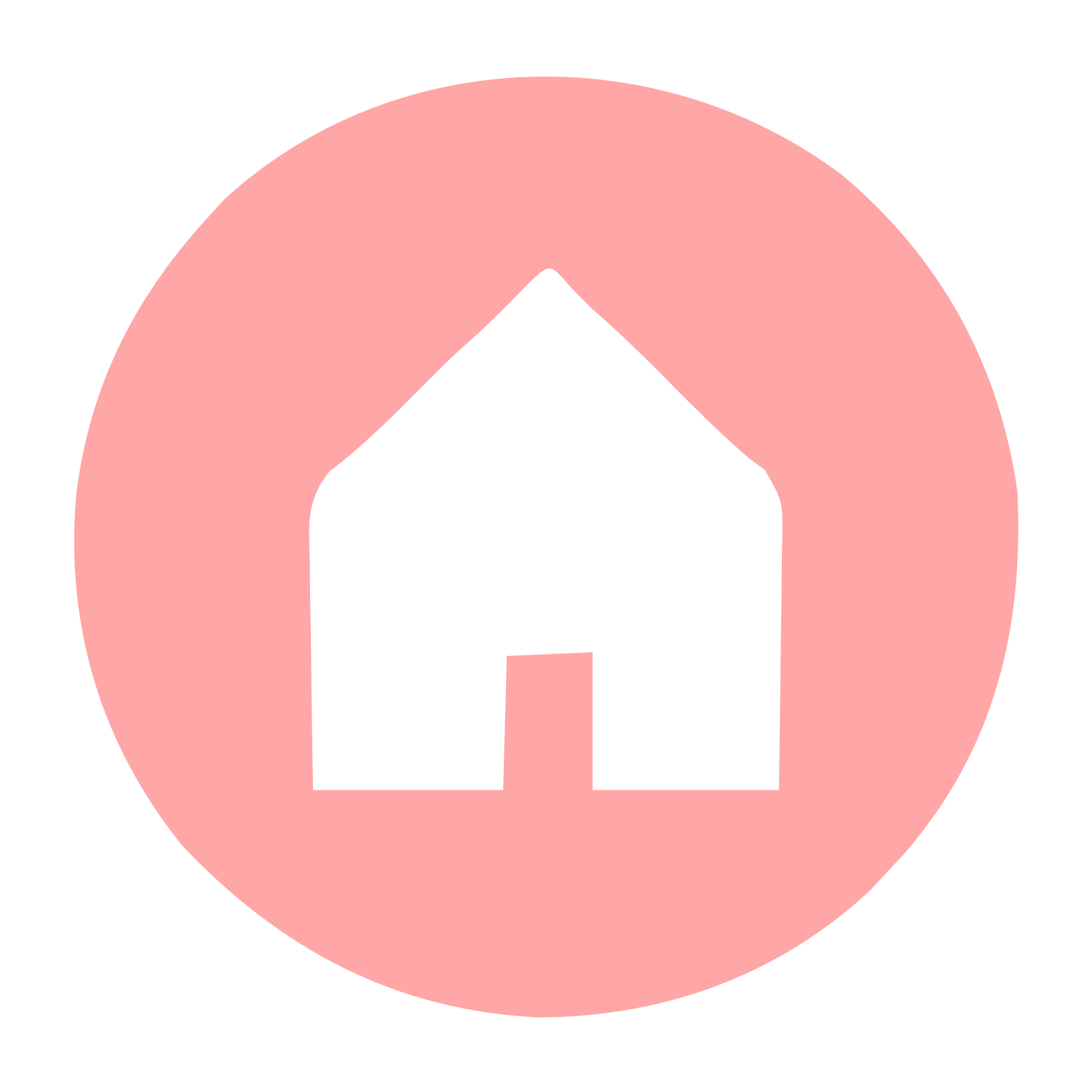 House Circle Negative Space Logo #ffa6a6