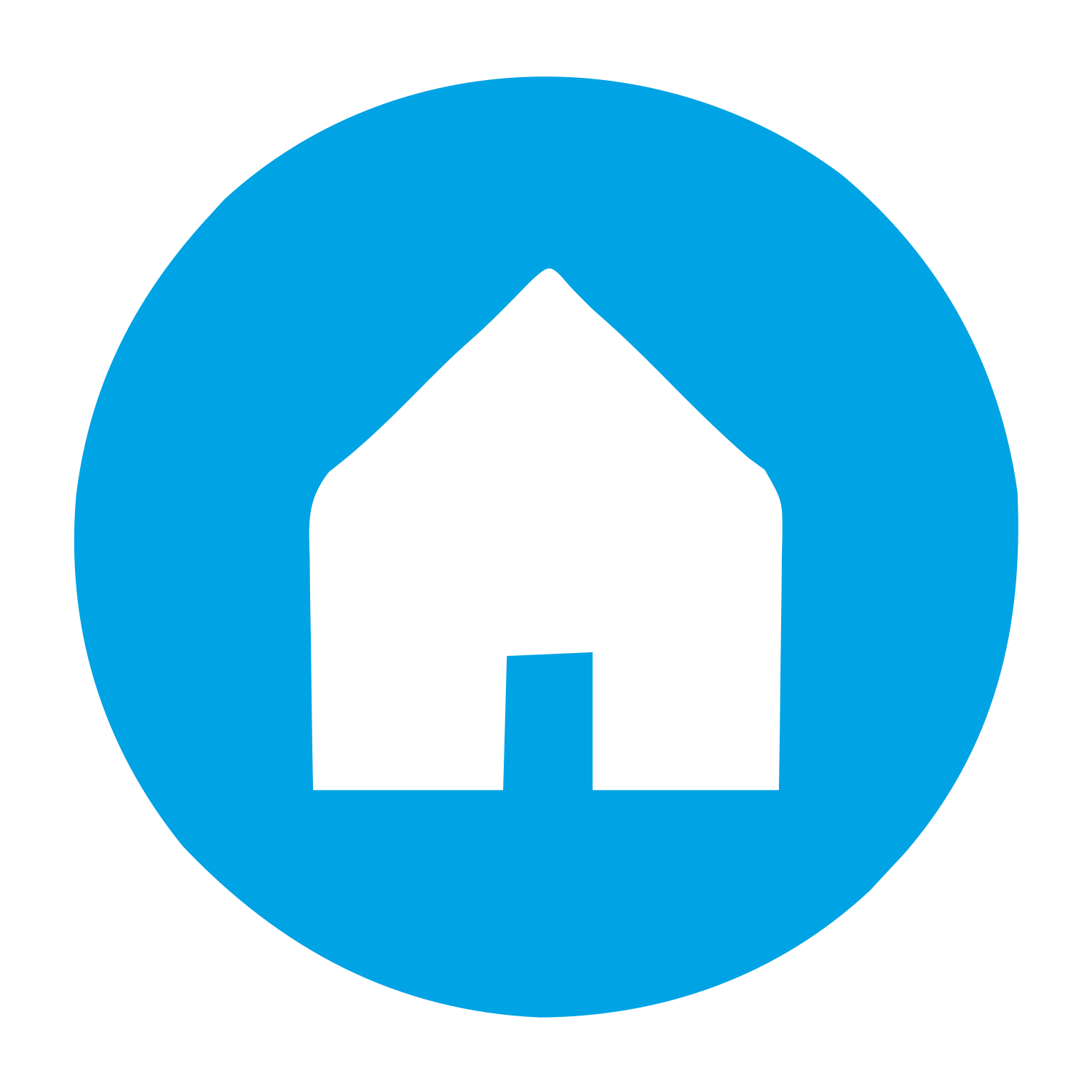 House Circle Negative Space Logo #00a3e4