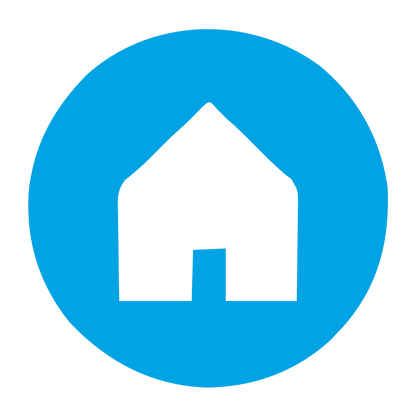 House Circle Negative Space Logo #00a3e4