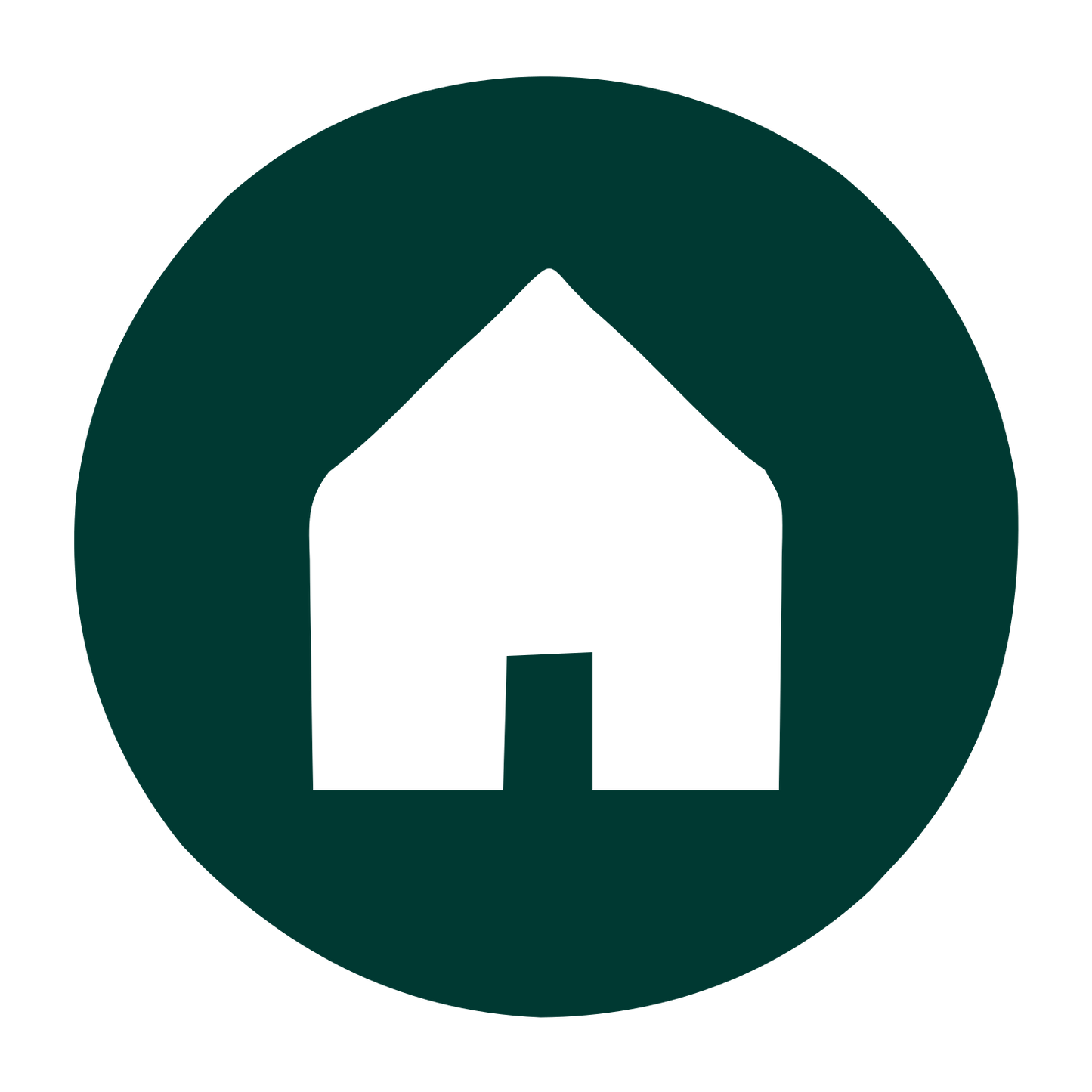 House Circle Negative Space Logo #003932