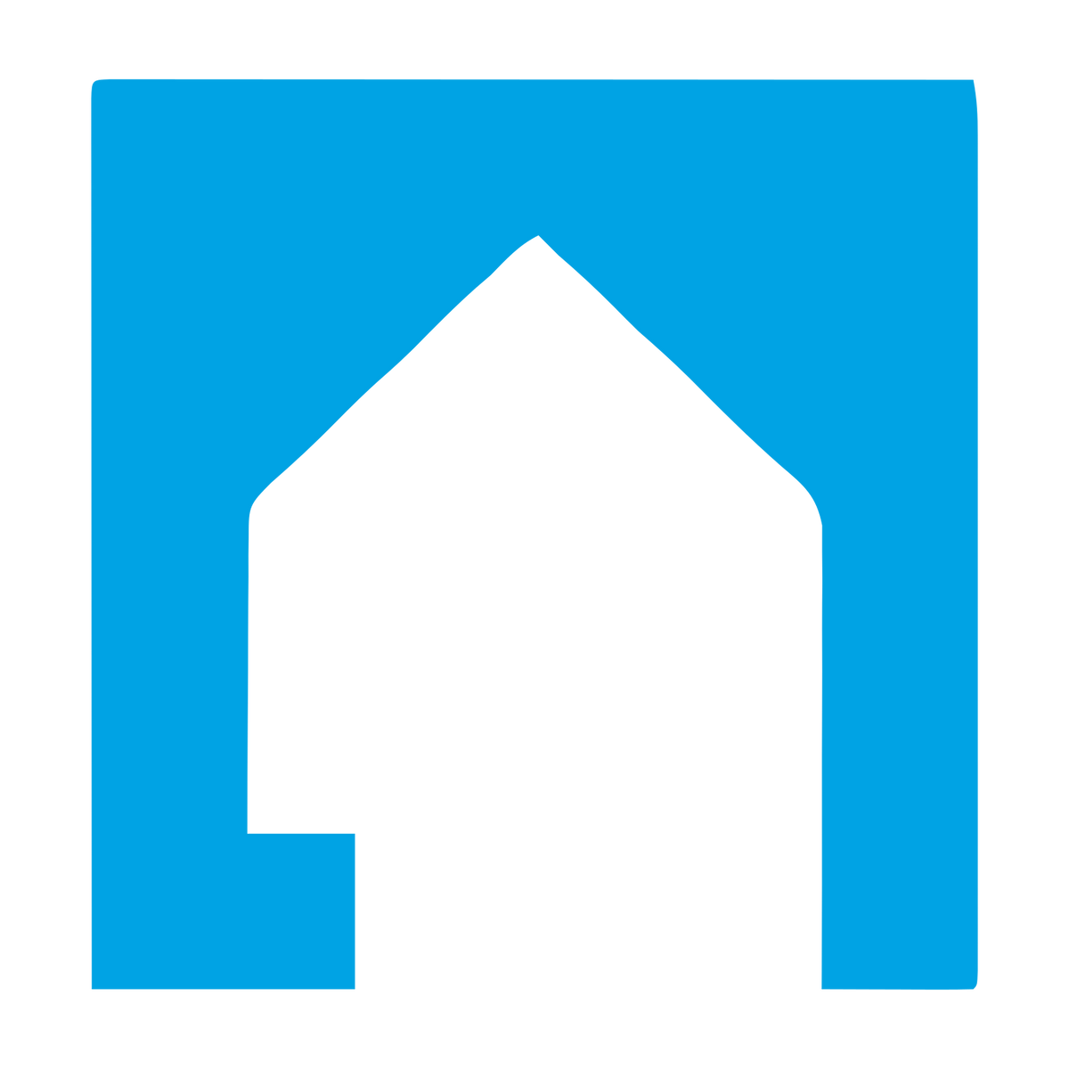 Negative Space House Logo #00a3e4