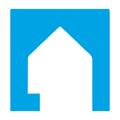 Negative Space House Logo #00a3e4