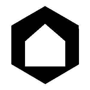 Hexagon House Negative Space Logo