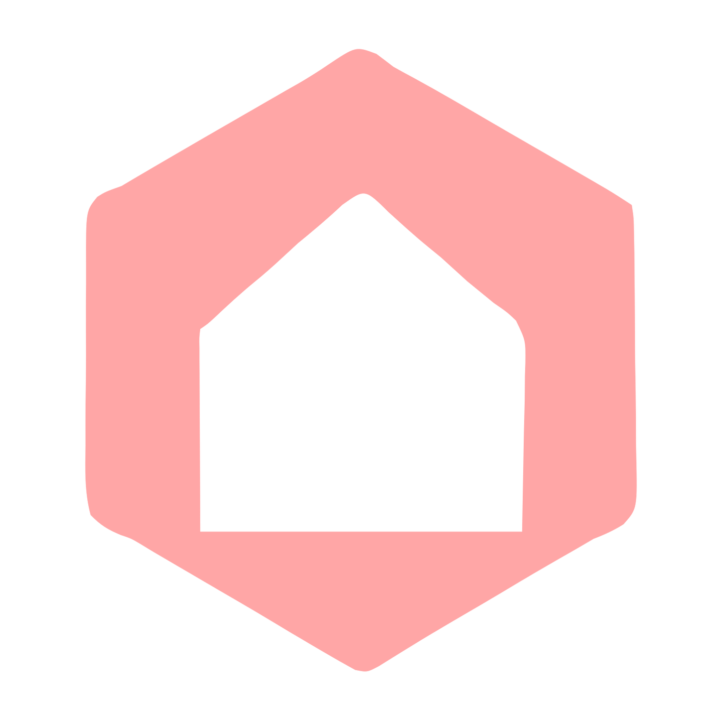 Hexagon House Negative Space Logo #ffa6a6