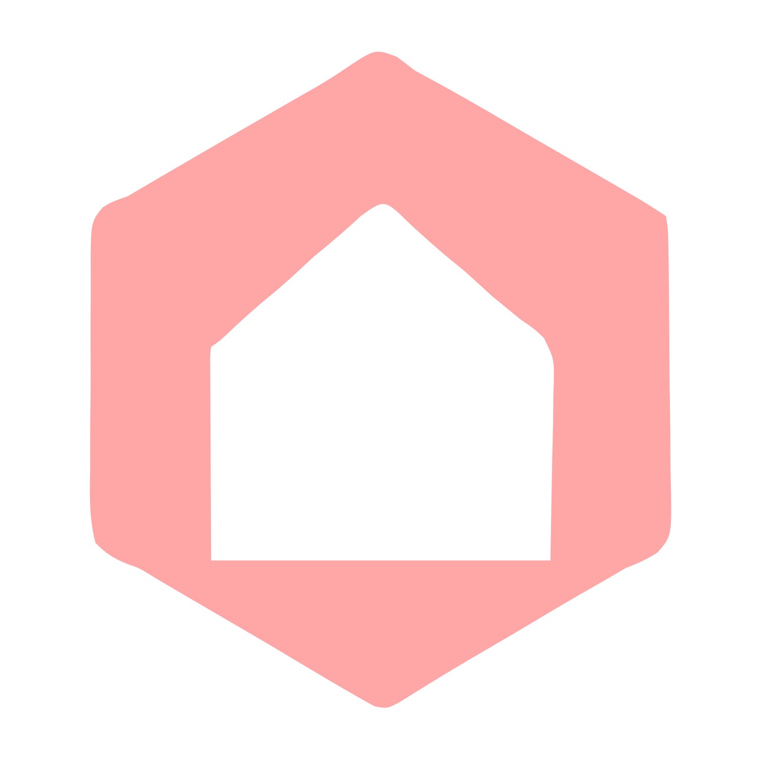 Hexagon House Negative Space Logo #ffa6a6
