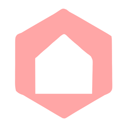 Hexagon House Negative Space Logo #ffa6a6