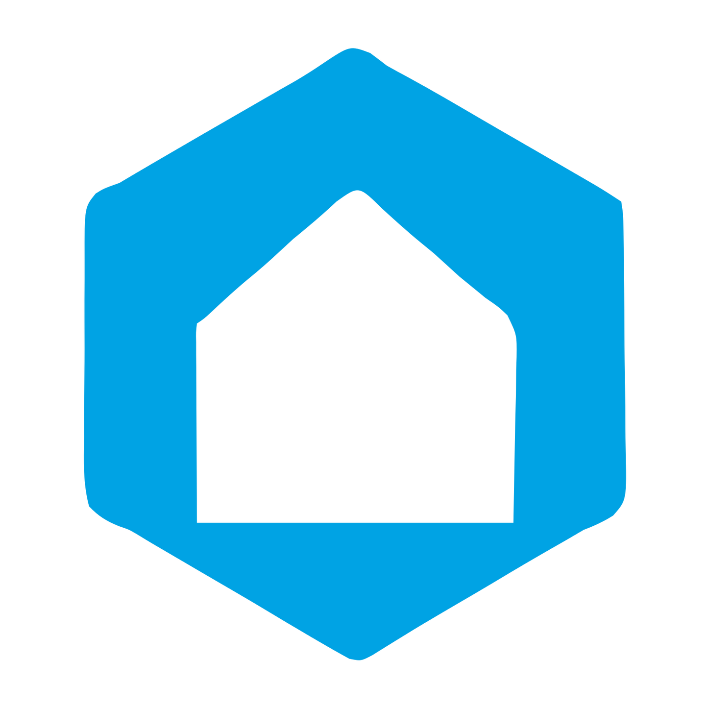 Hexagon House Negative Space Logo #00a3e4